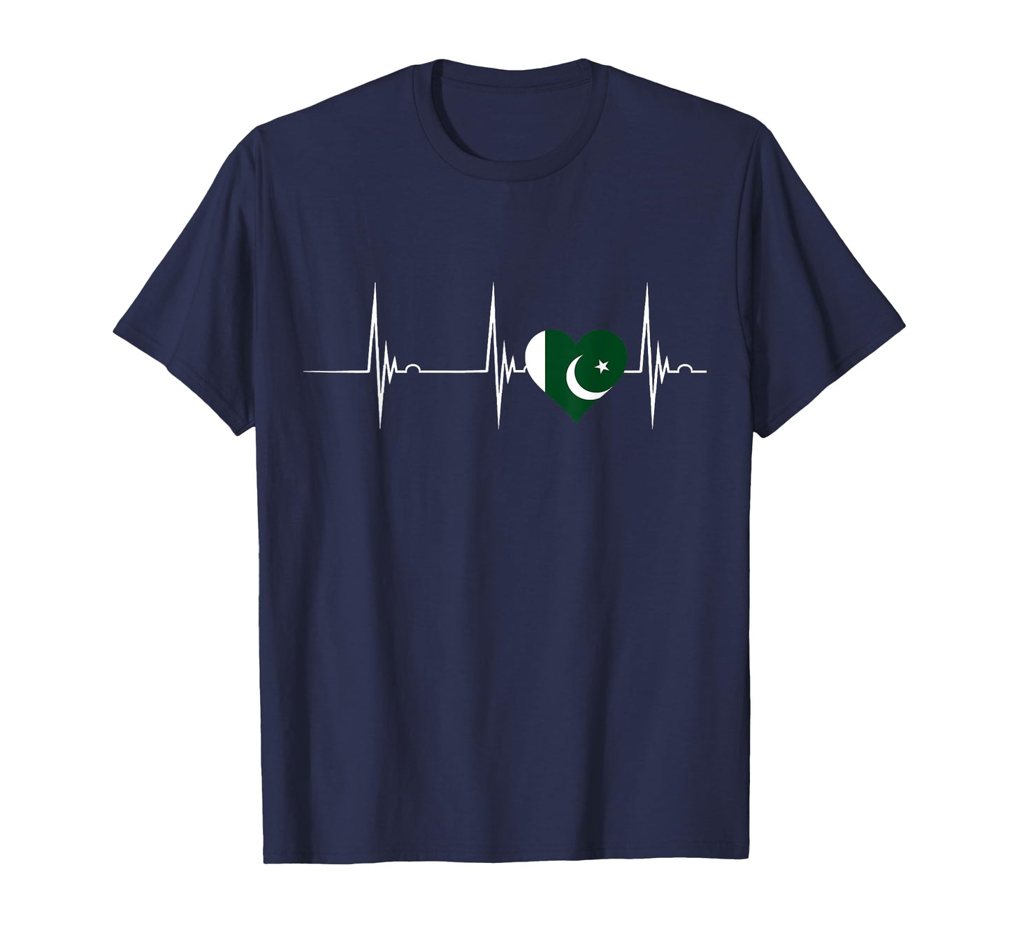 Pakistan Pakistani Flag Heartbeat EKG Pulse Pakistani Pride T-Shirt