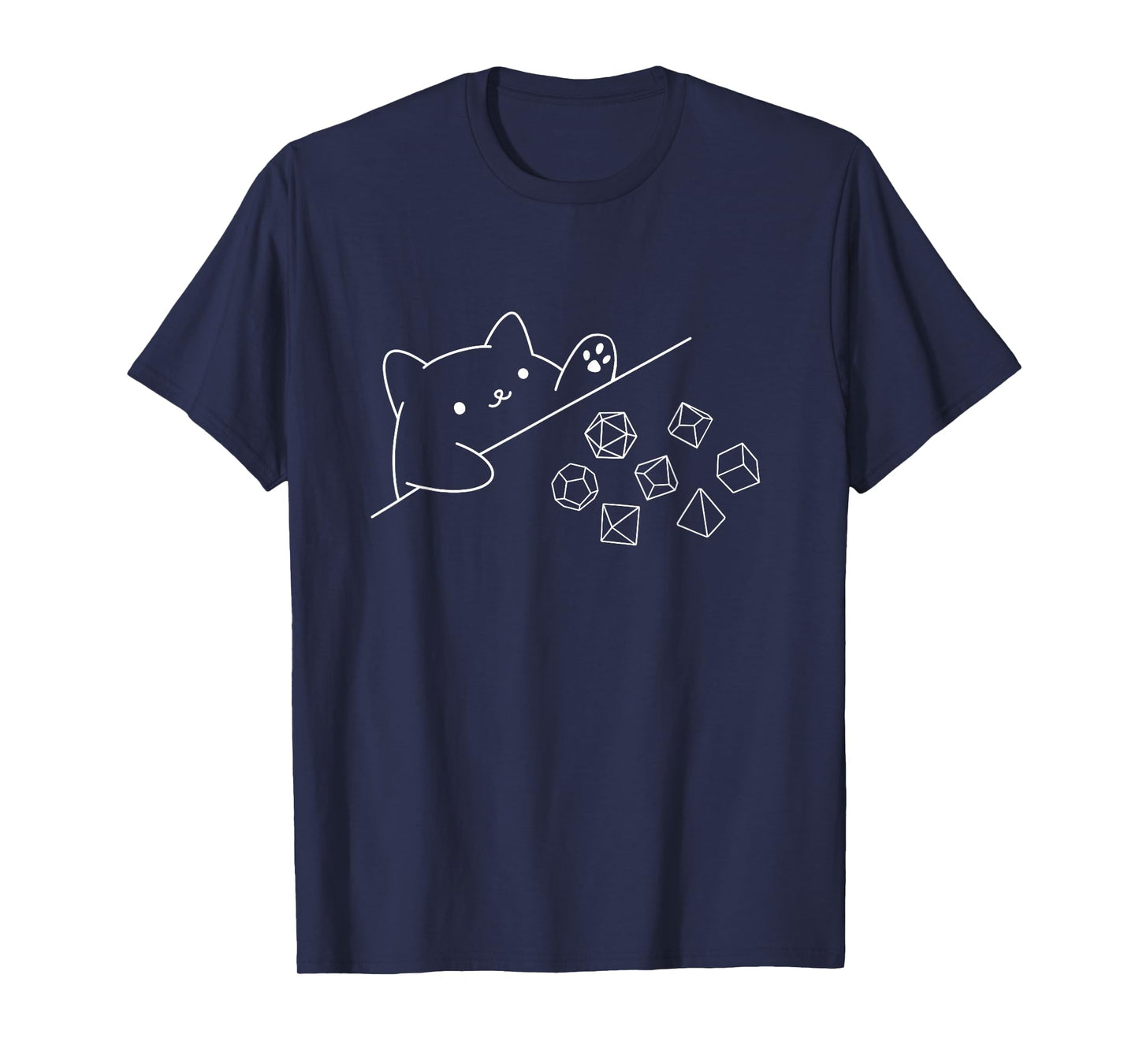Cat Rolling Dice - RPG Tabletop Games D20 Tabletop T-Shirt