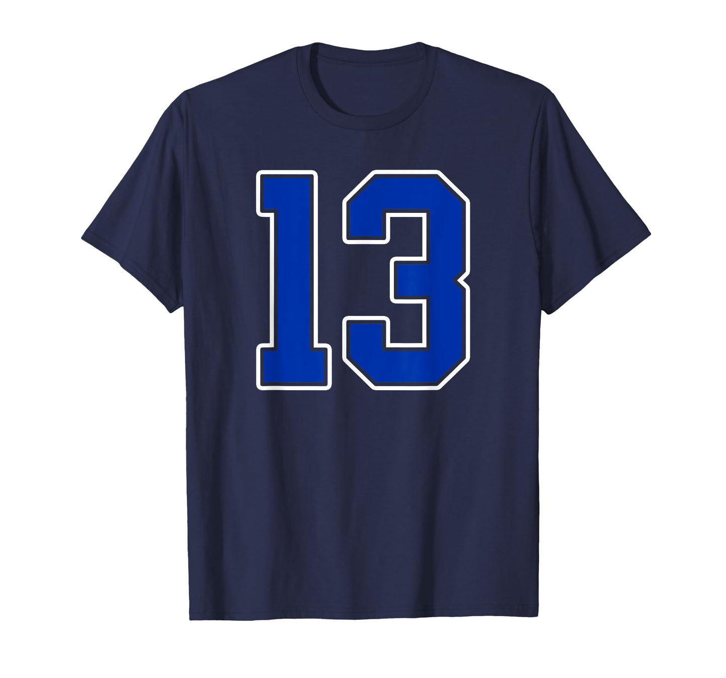 Royal Blue White Number 13 Jersey Player Uniform #13 T-Shirt