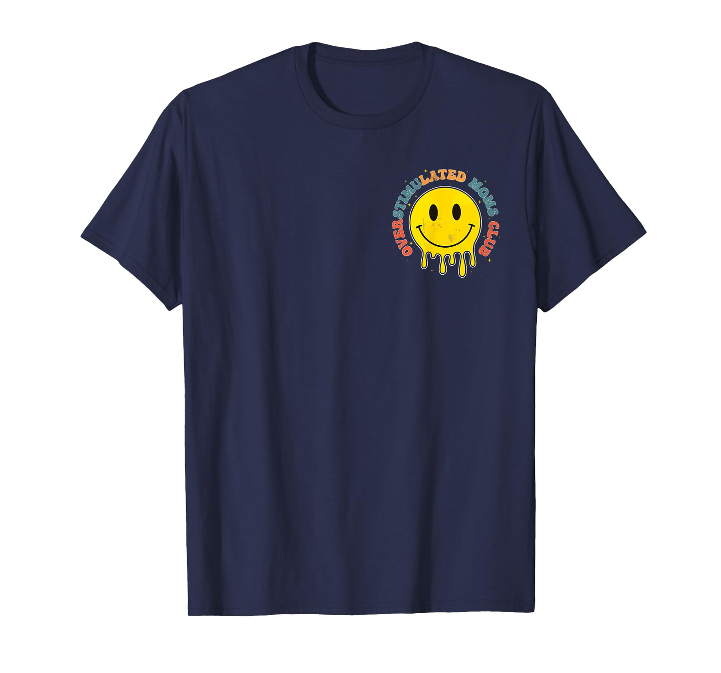 Overstimulated Moms Club Groovy Mothers Day Cool Moms T-Shirt