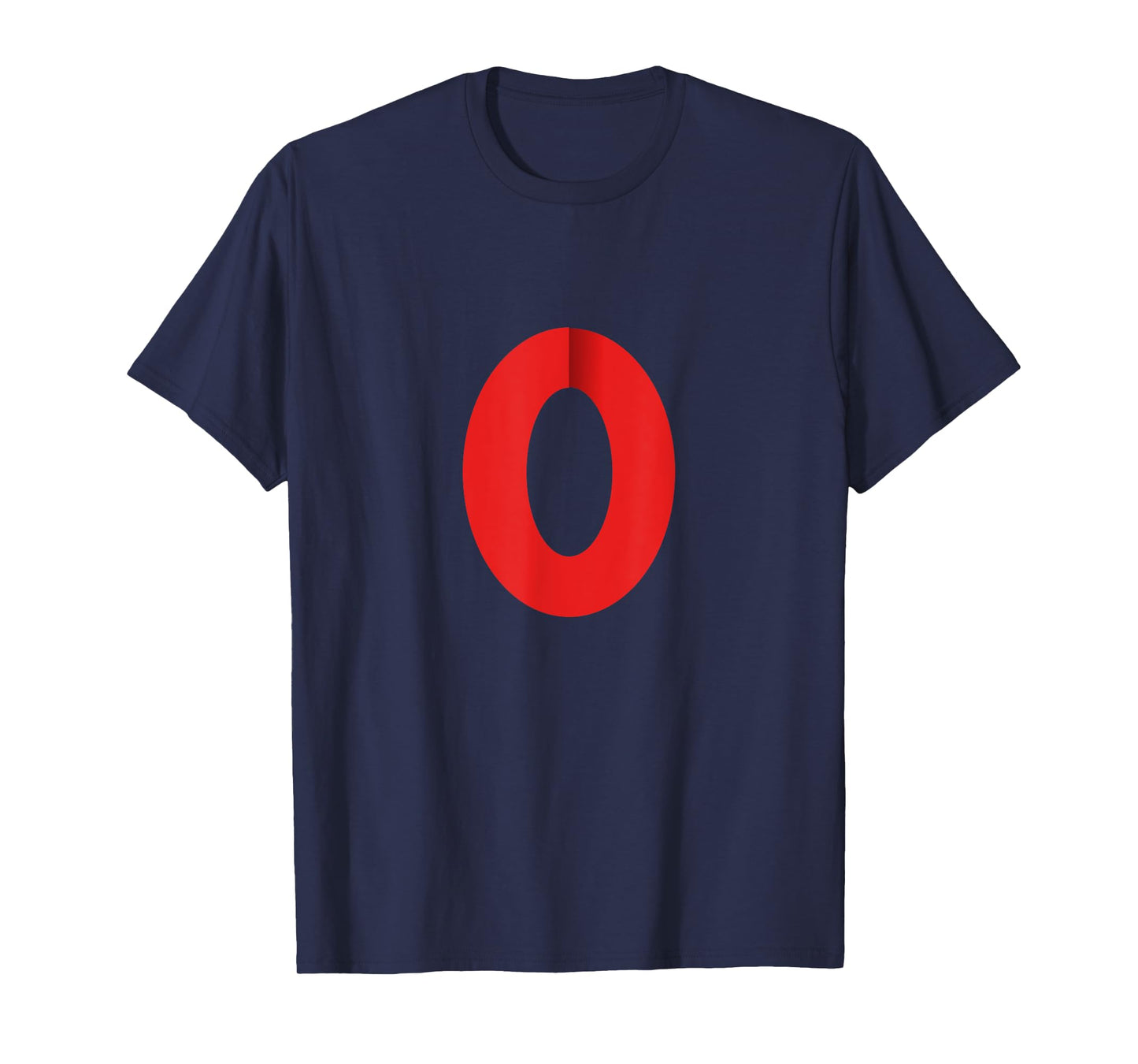 Black With Red Number 0 Zero T-Shirt