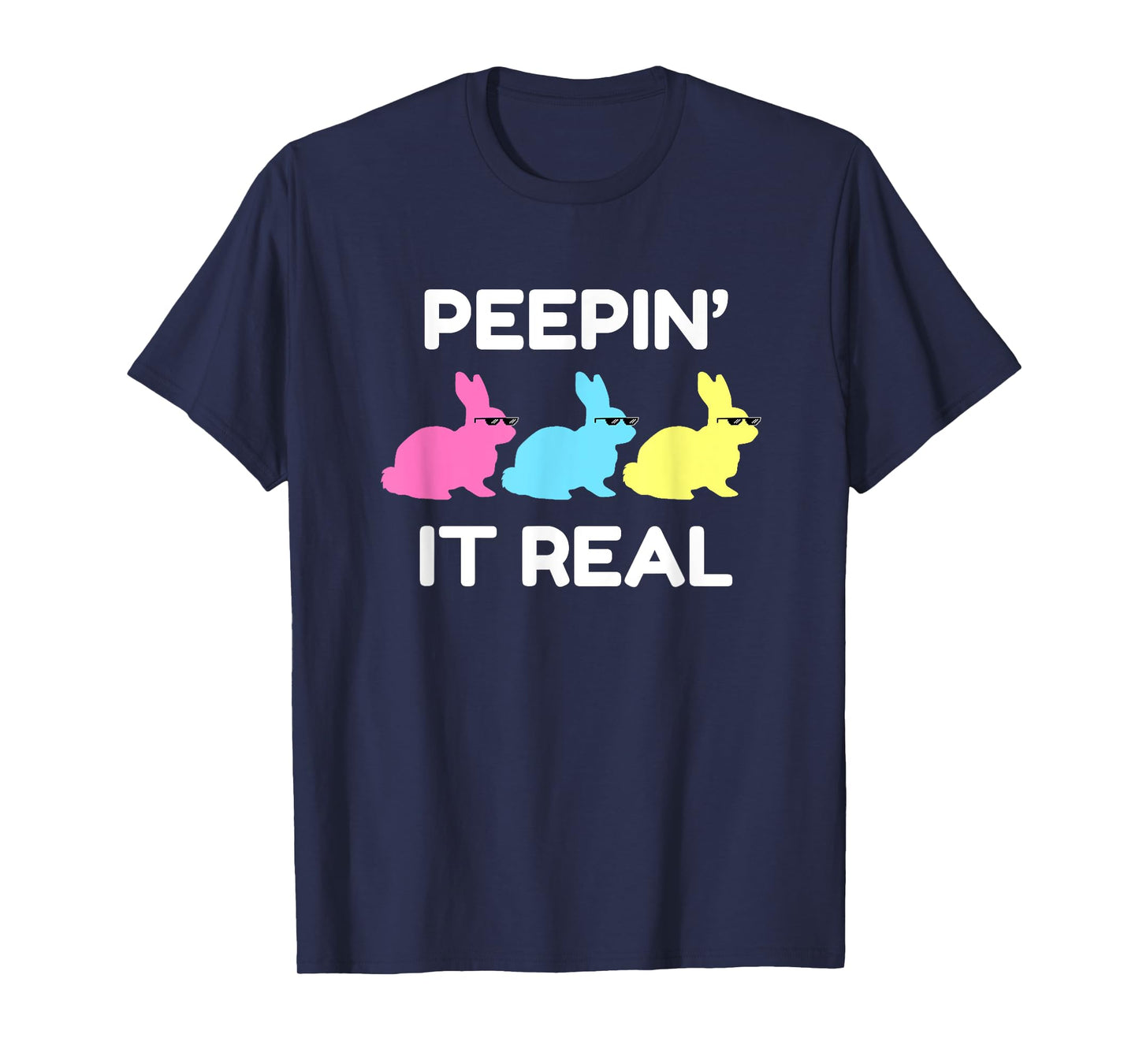 Peepin' It Real Happy Easter Bunnies Lover Friends Matching T-Shirt