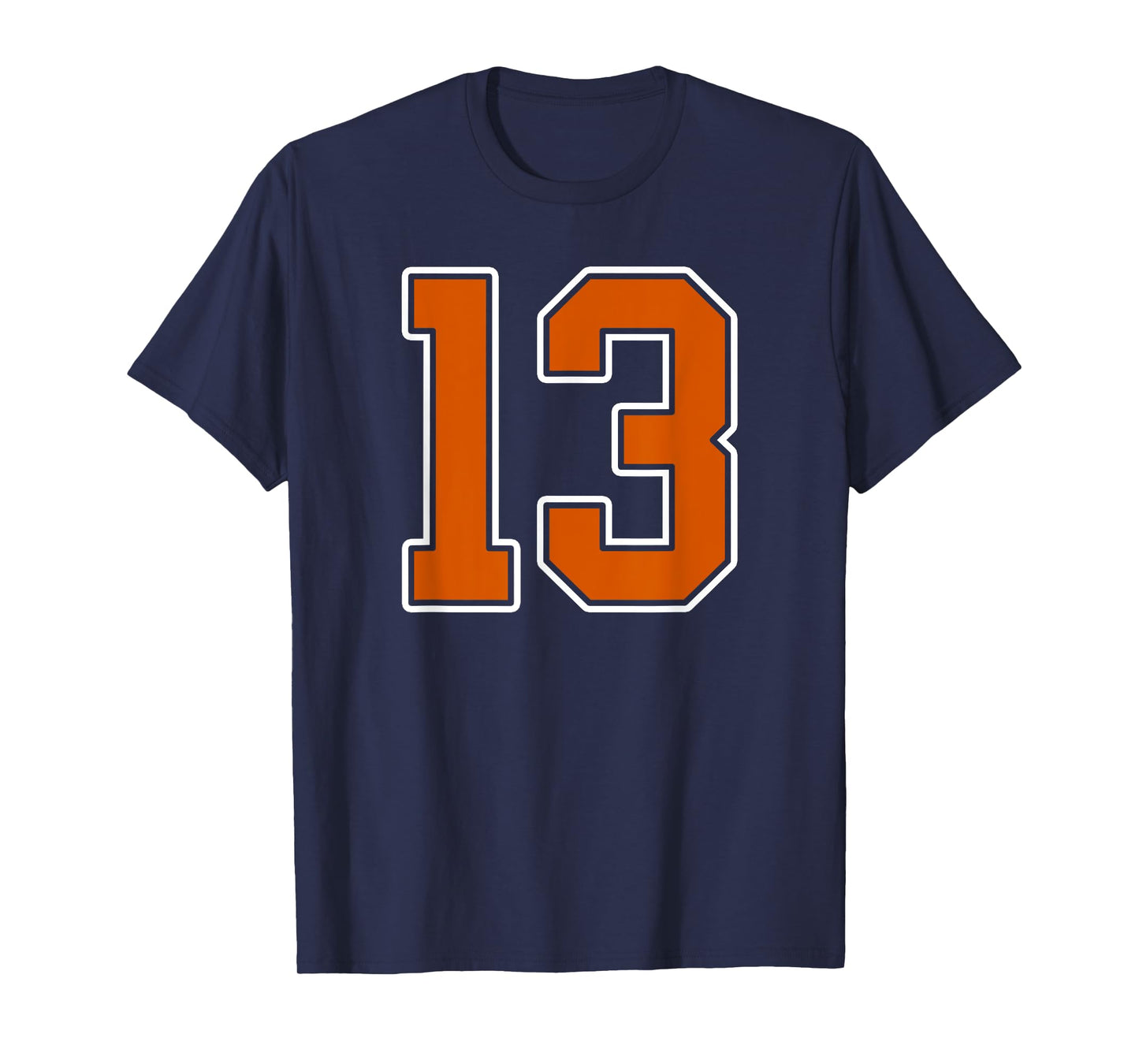Burnt Orange White Number 13 Jersey Player Uniform #13 T-Shirt