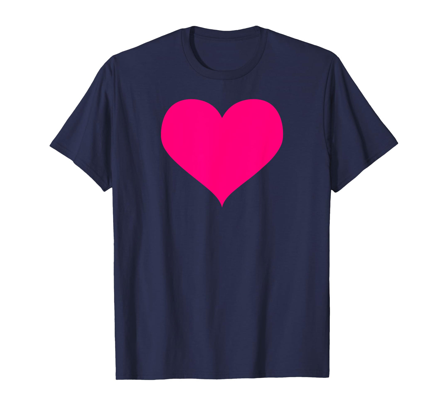 pink heart simple shaped cute minimalist design on black T-Shirt