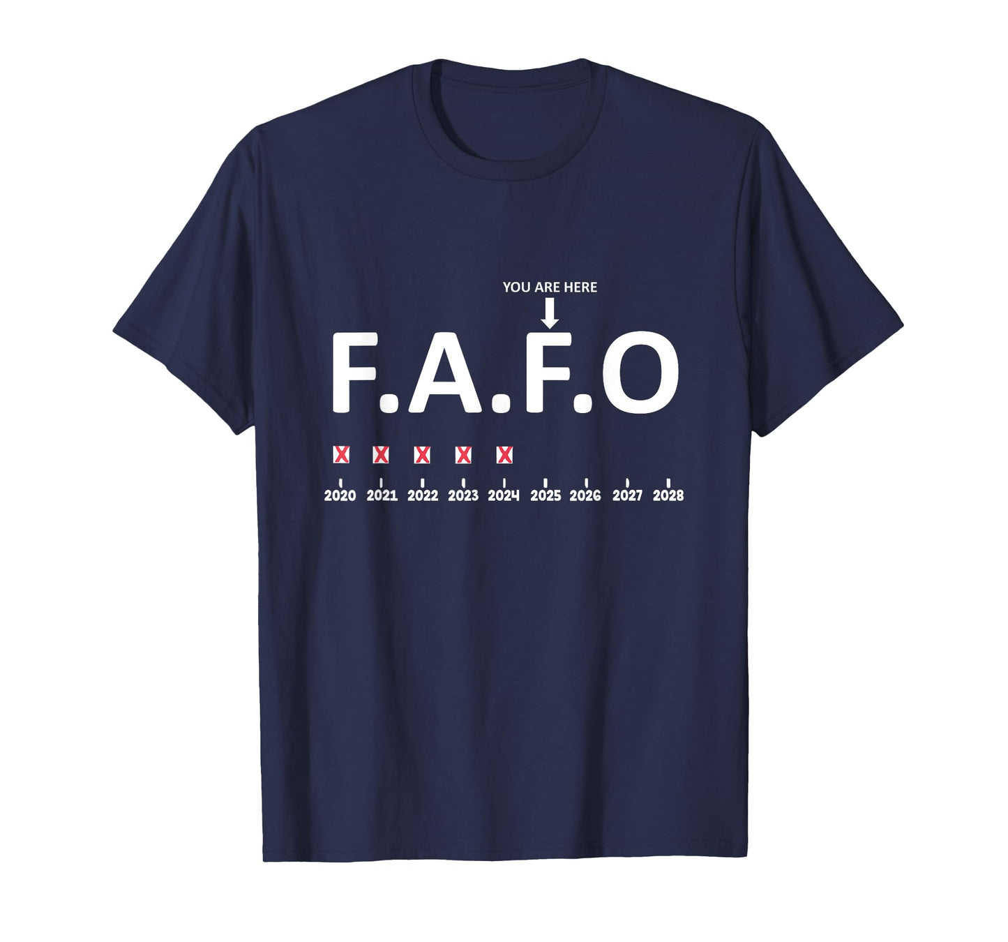 FAFO You Are Here 2020-2028 T-Shirt