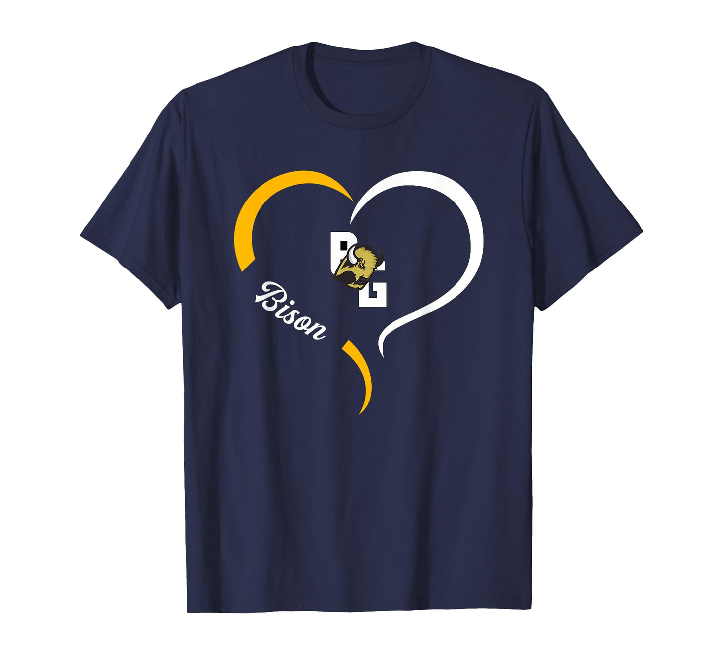 Buffalo Gap Bison Logo Half Heart Slogan HS T-Shirt