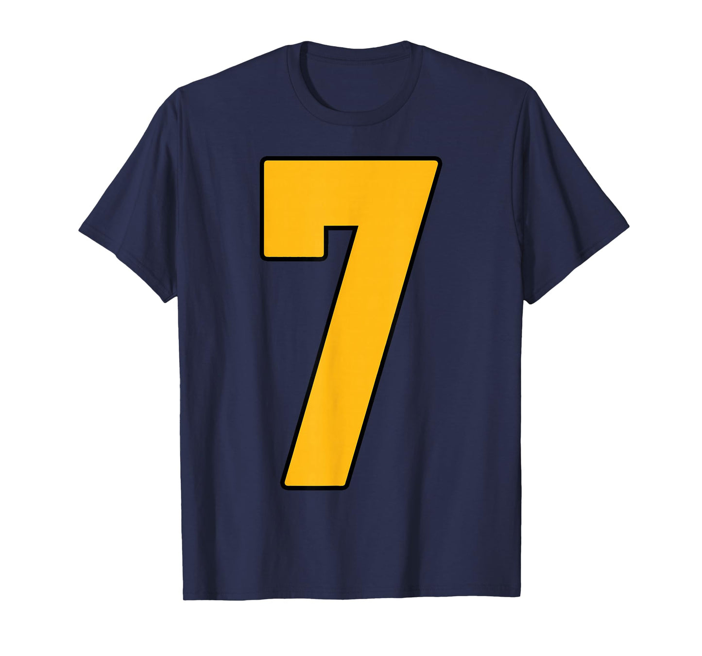 Gold Number 7 Jersey Big #7 Uniform Favorite Player T-Shirt