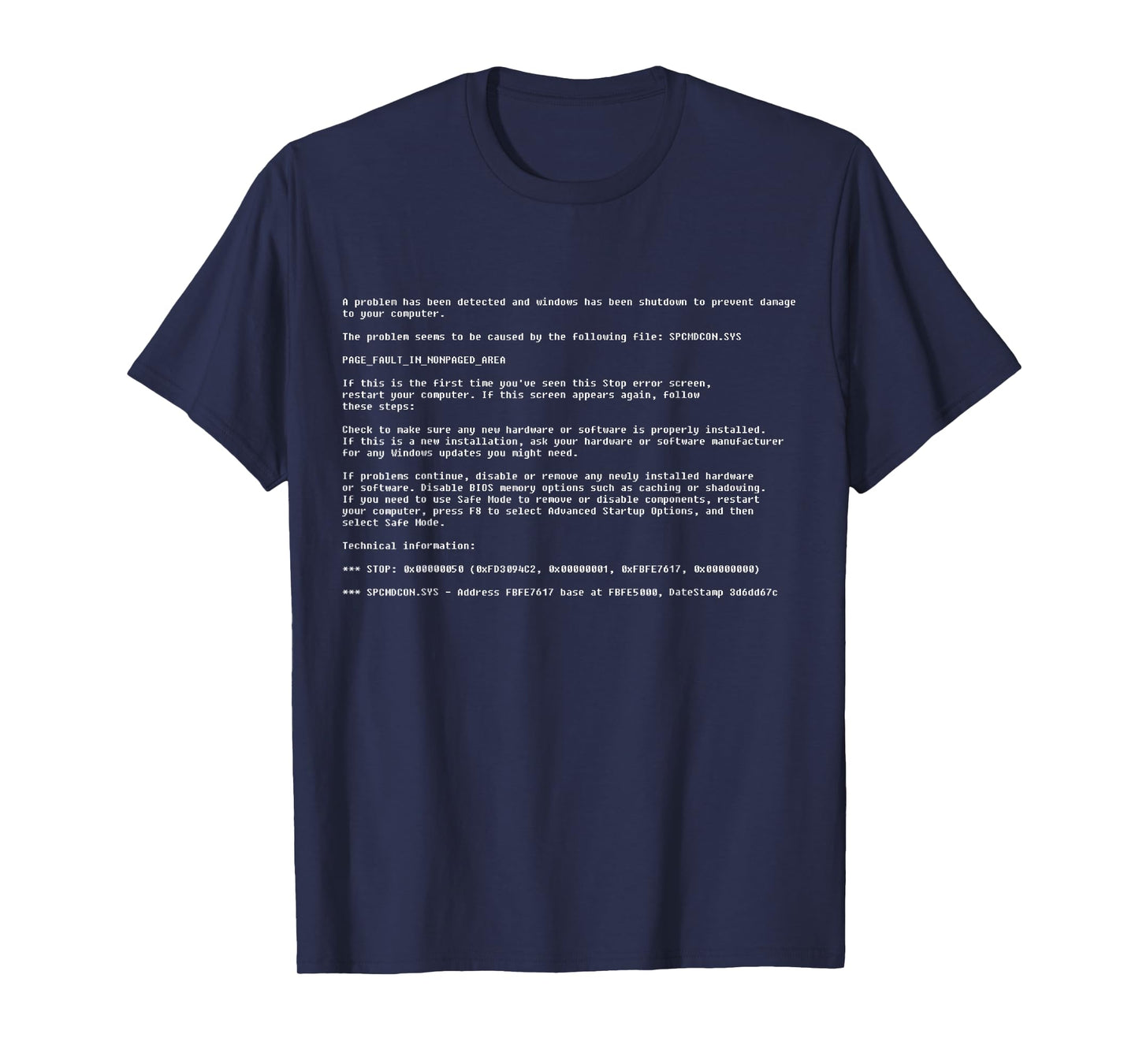 Blue Screen of Death - Funny Computer Bluescreen T-Shirt