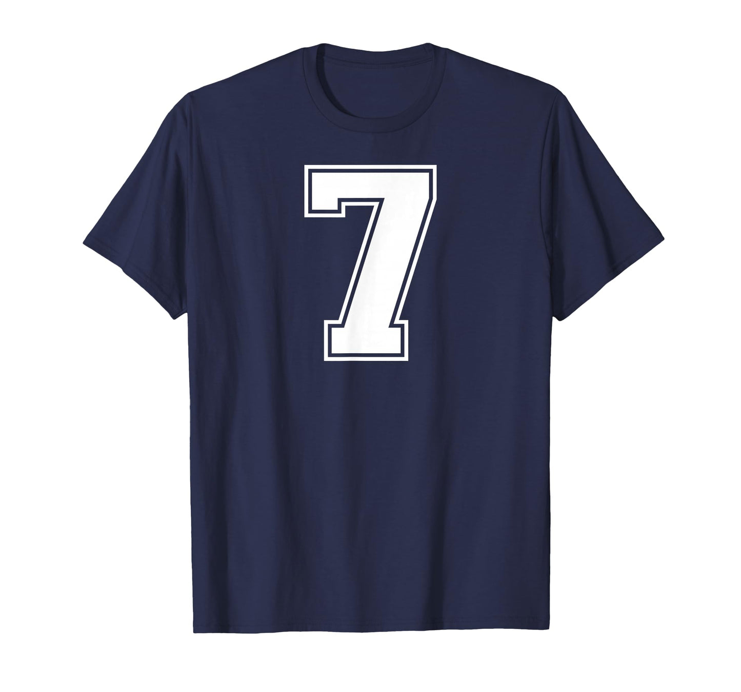 7 Number Seven Team Sports Graphic Varsity Matching T-Shirt