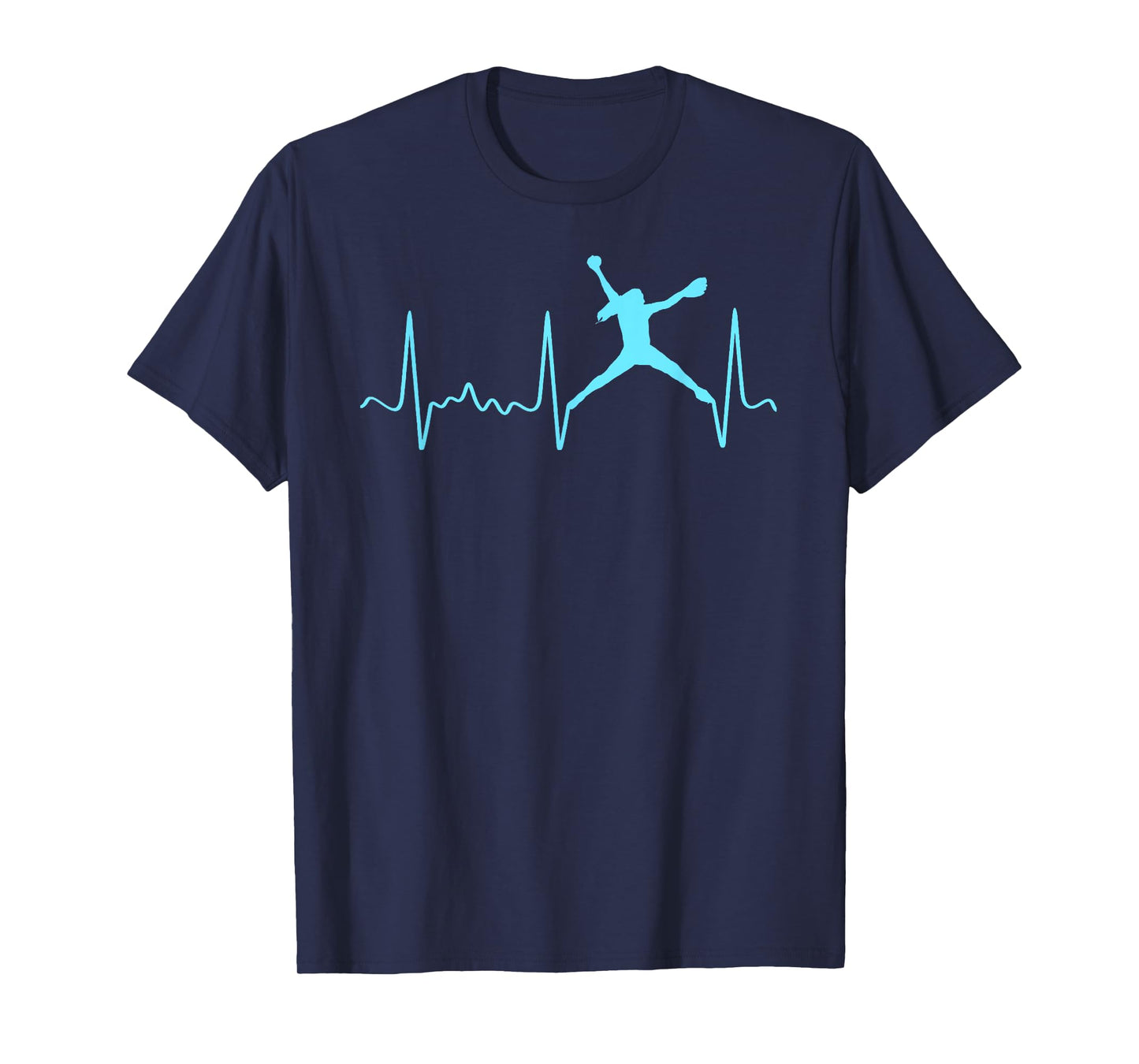 Light Blue Softball Pitcher Heartbeat - Fastpitch Softball T-Shirt