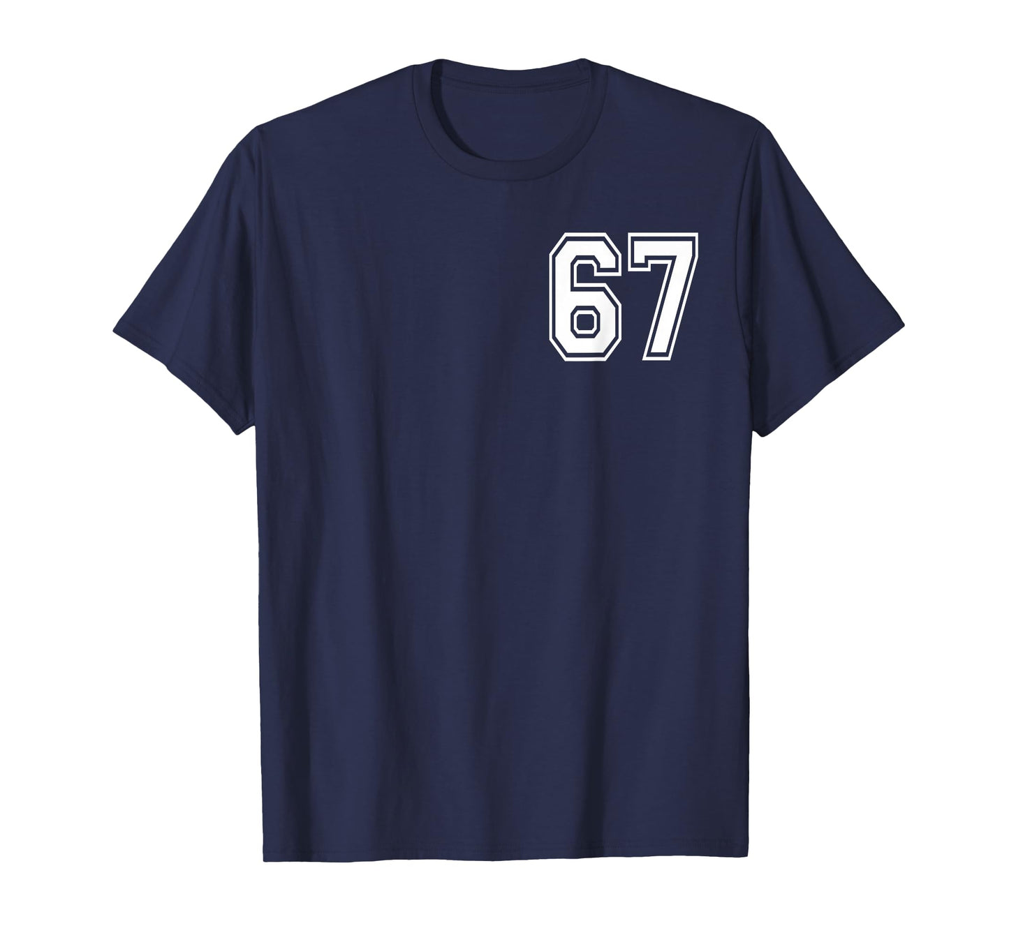 Number 67 in White T-Shirt