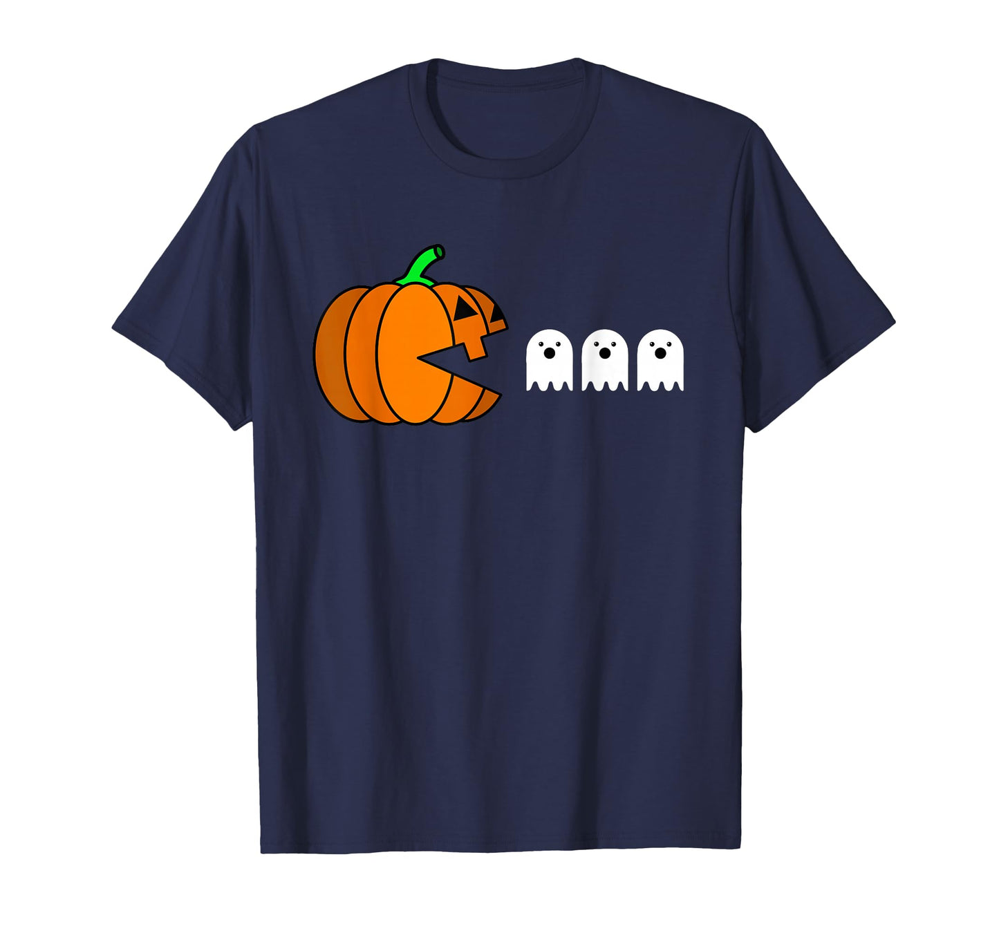 Funny Halloween Pumpkin Eating Ghost, Gamer Men Women Kids T-Shirt