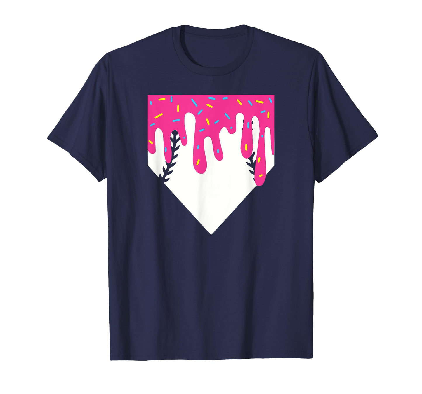Baseball Home Plate Ice Cream Drip T-Shirt