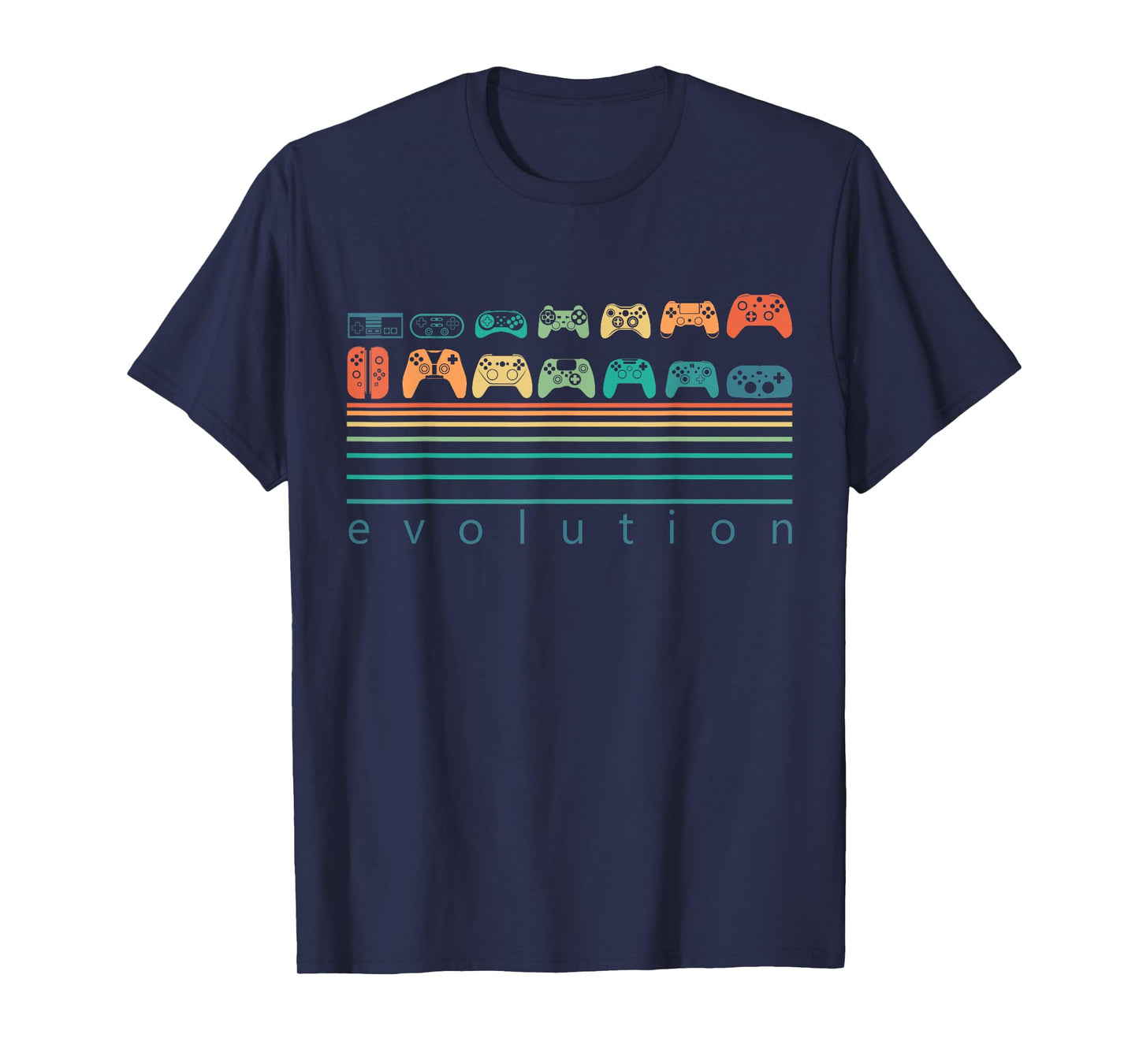 Gaming Controllers Evolution Video Game Retro Gaming Gamer T-Shirt