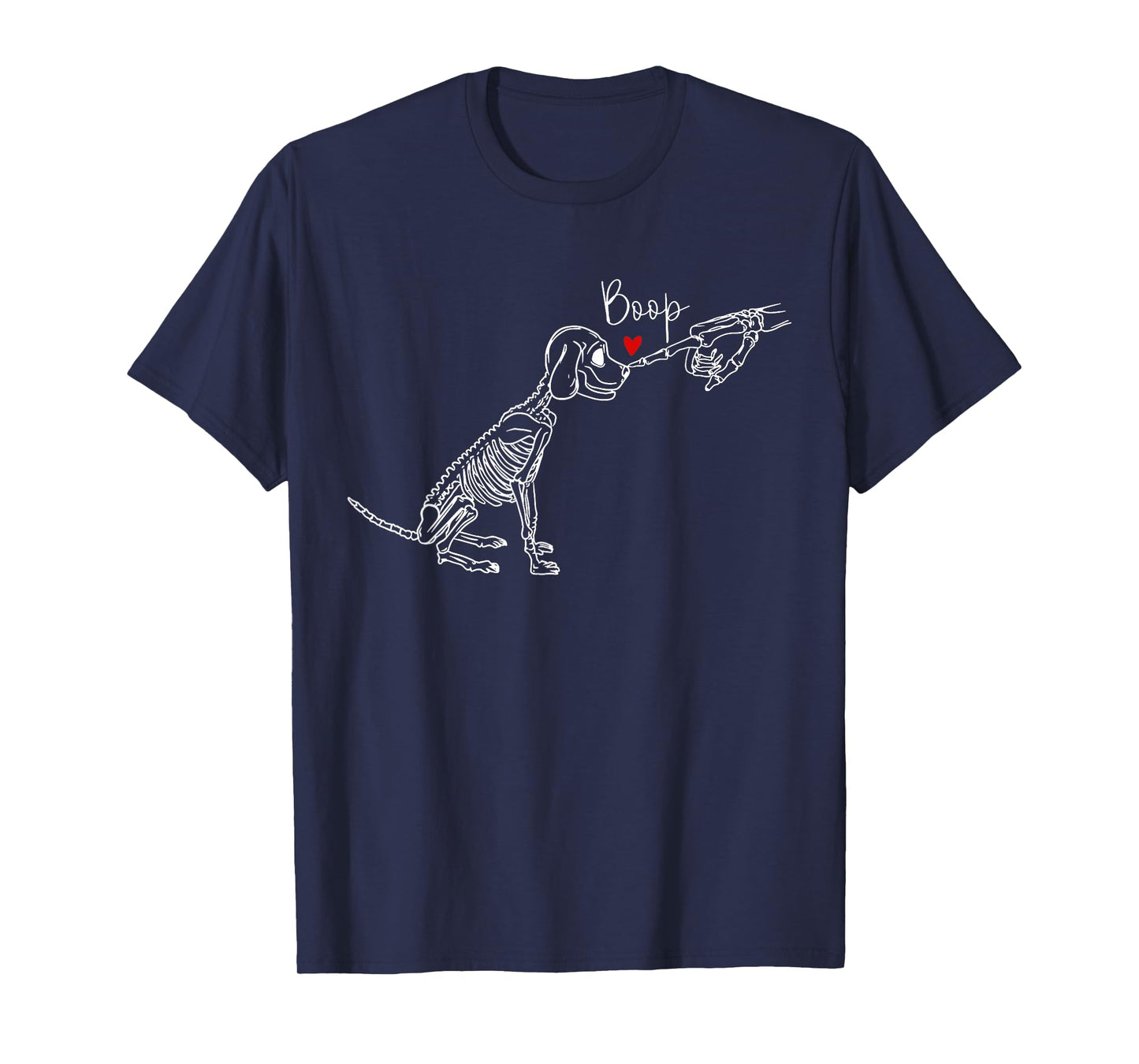 Dog Skeleton Boop Dog Funny Halloween Girl Men Women T-Shirt