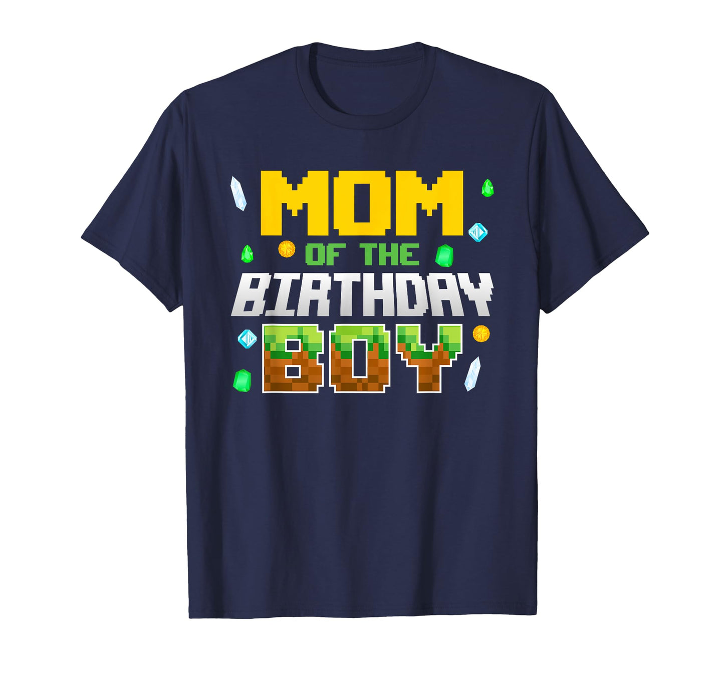 Mom Of The Birthday Boy Game Pixel Number Birthday Party T-Shirt