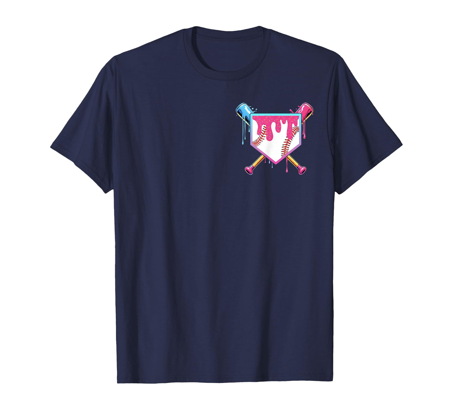 Baseball Drip For Boys Home Plate Ice Cream Drip Youth T-Shirt