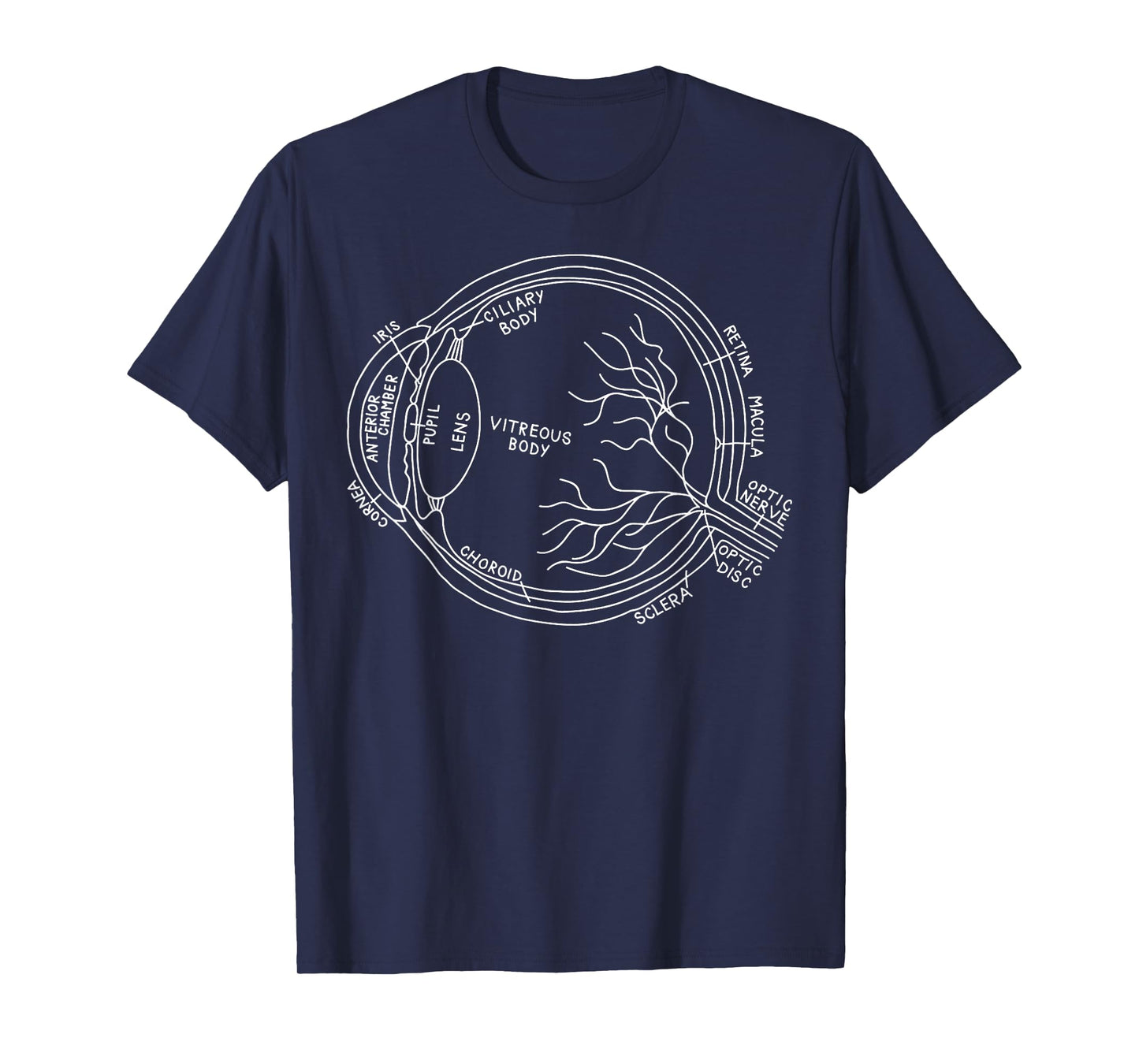 Vintage Eye Anatomy Eyeball Optometrist Ophthalmic Tech T-Shirt