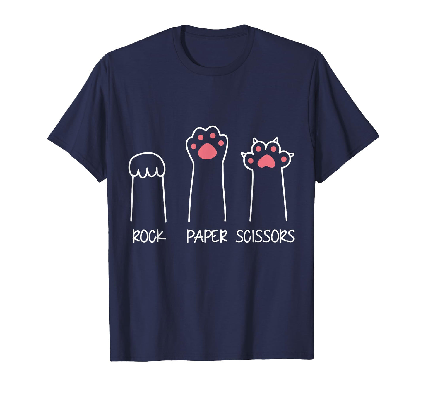 Rock Paper Scissors Hand Game Meme Animal Paw Cat T-Shirt for Men Women Girls Kids