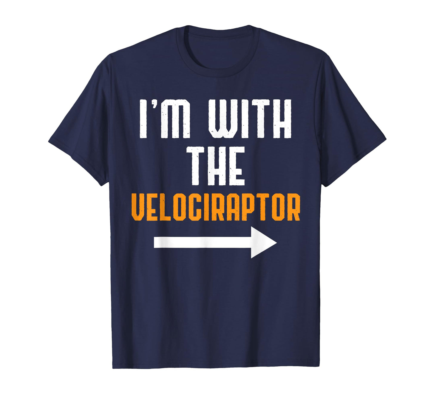 I'm With The Velociraptor Costume Funny Halloween Couple T-Shirt