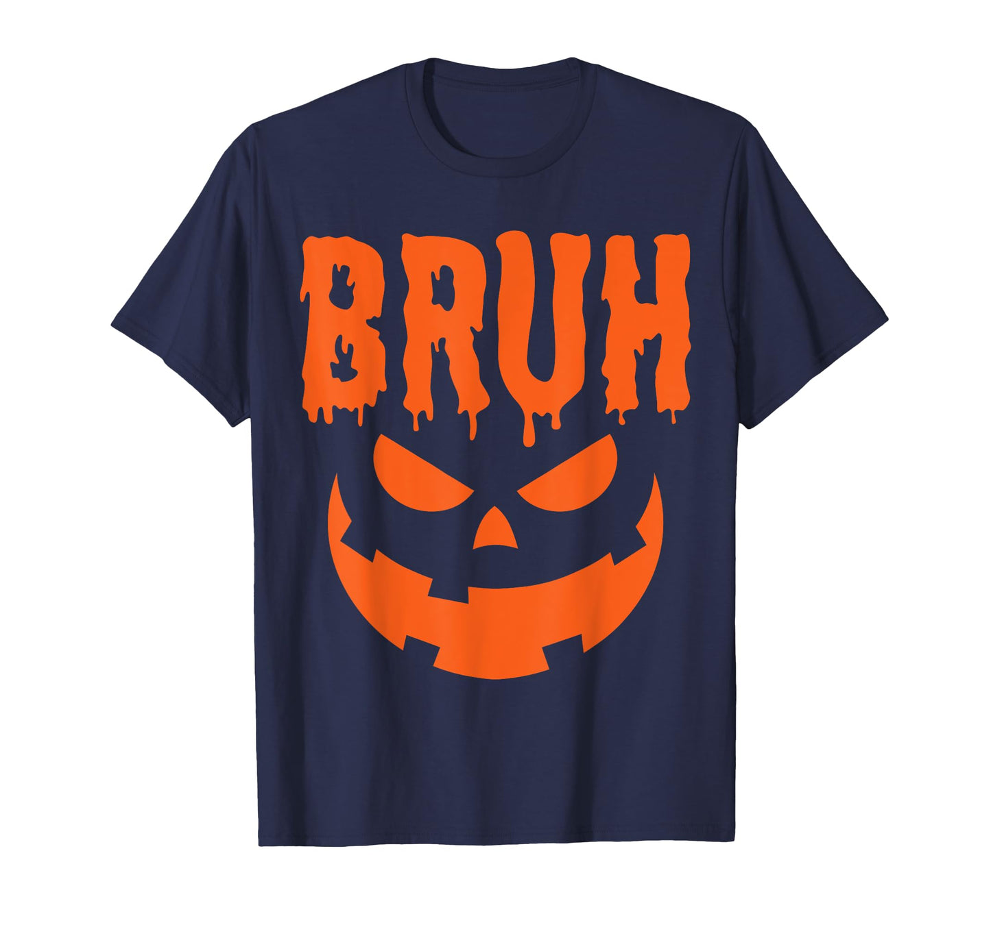 Bruh Jack O Lantern Face Pumpkin Halloween Costume Men Boys T-Shirt