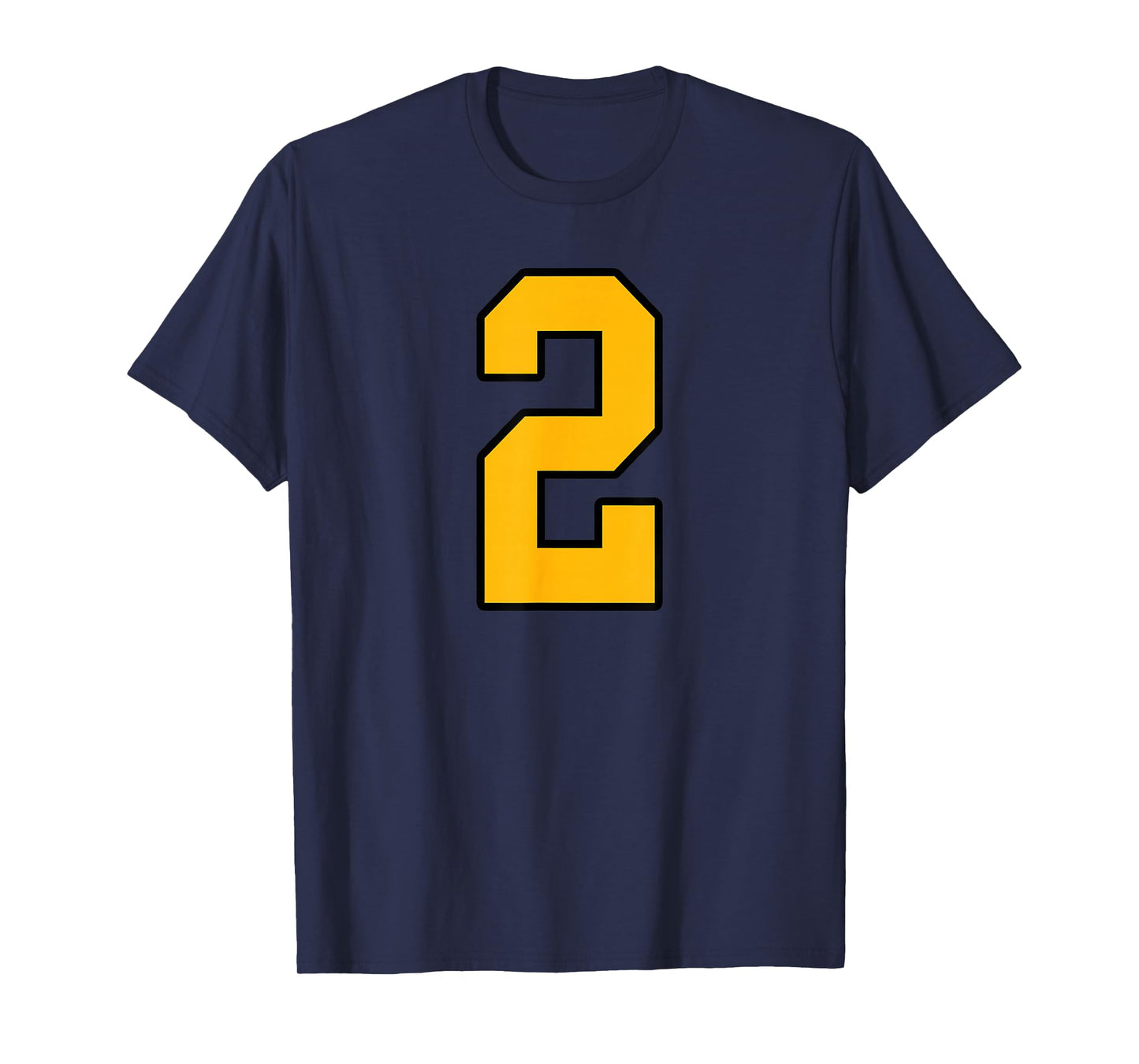Gold and Black Sports Number 2 Jersey Uniform Player T-Shirt