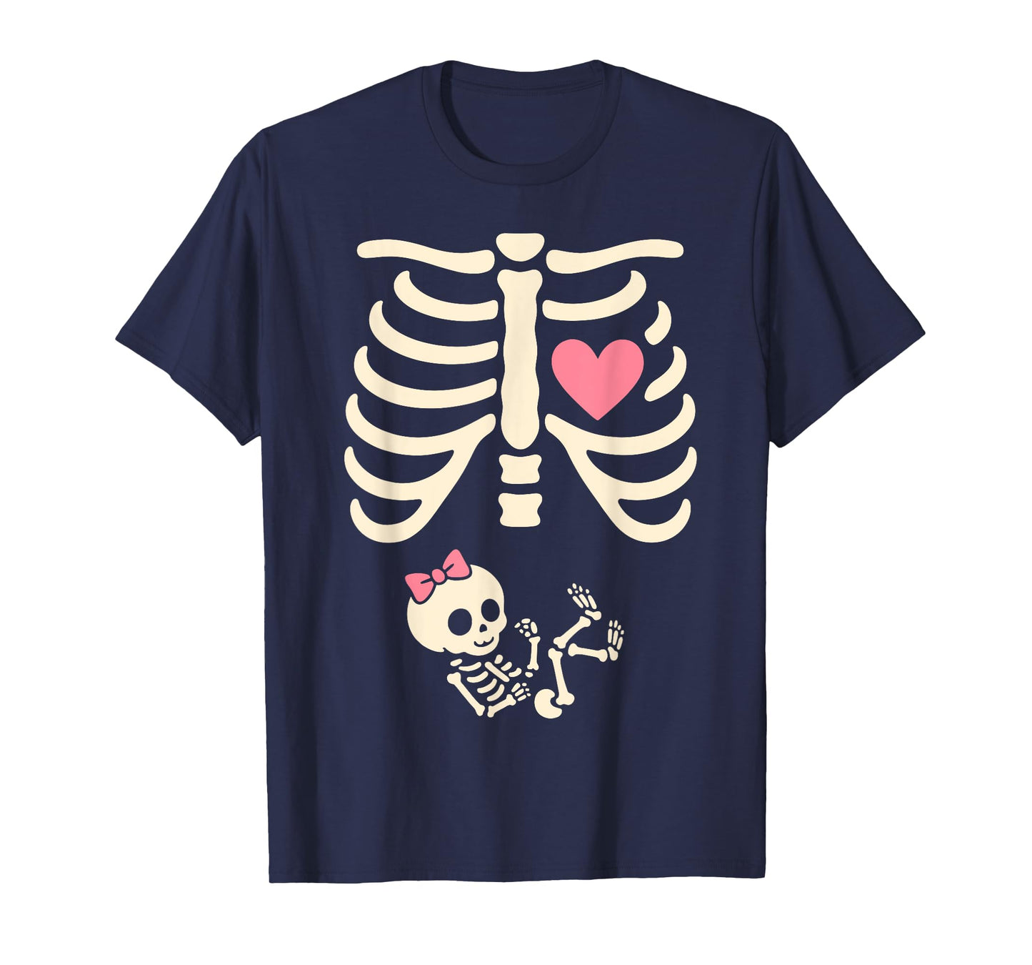 Halloween Skeleton Pregnancy Baby Girl Funny Pregnant T-Shirt