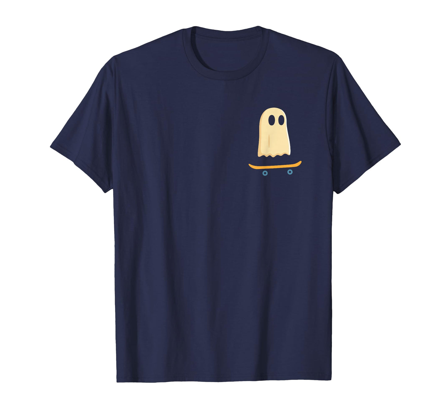 Ghost On Skateboard Boys Kids Funny Retro Halloween Costume T-Shirt