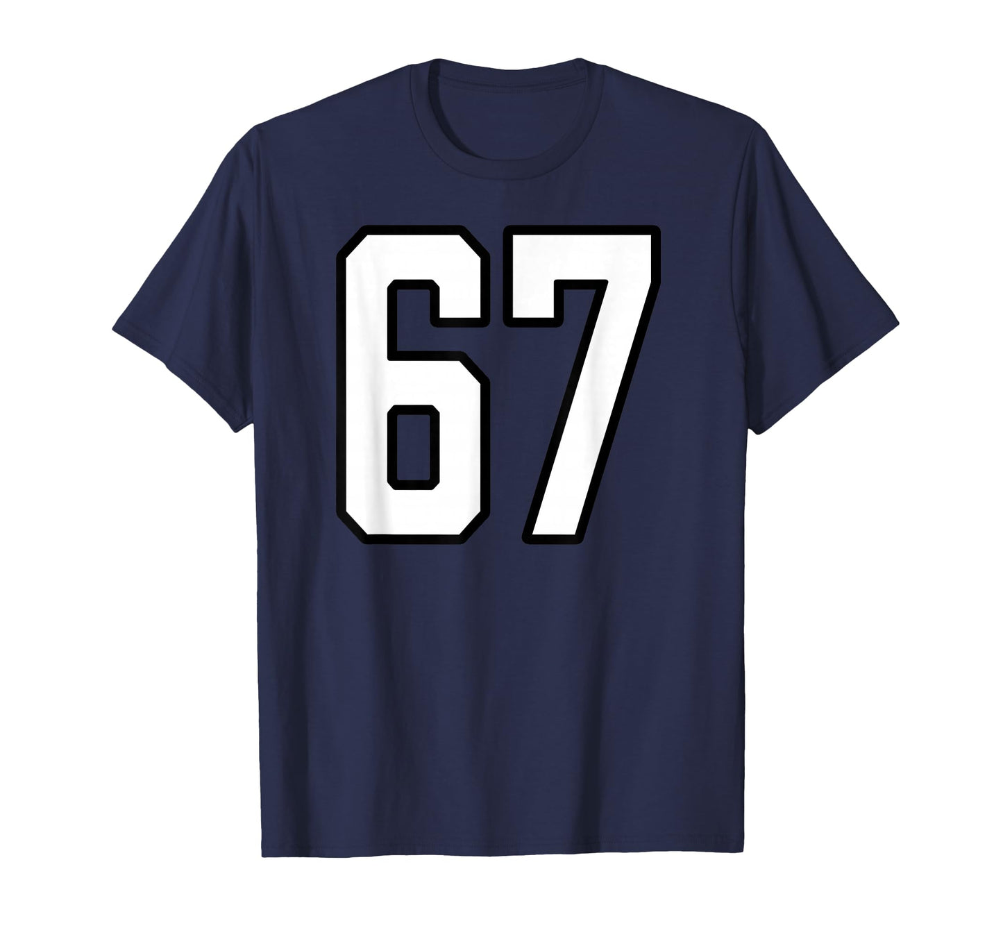 White and Black Sports Number 67 Jersey Uniform Player T-Shirt