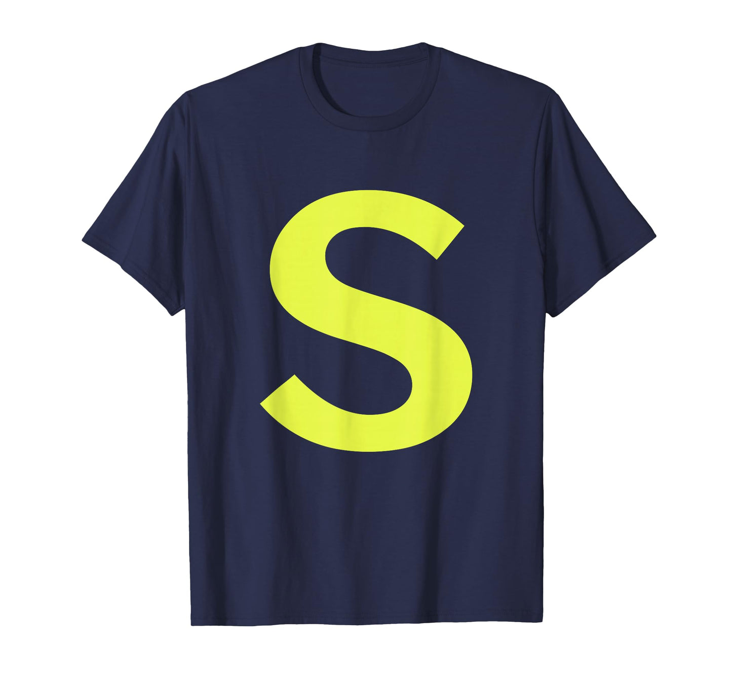 Letter S in Yellow on blue Costume Halloween Party T-Shirt