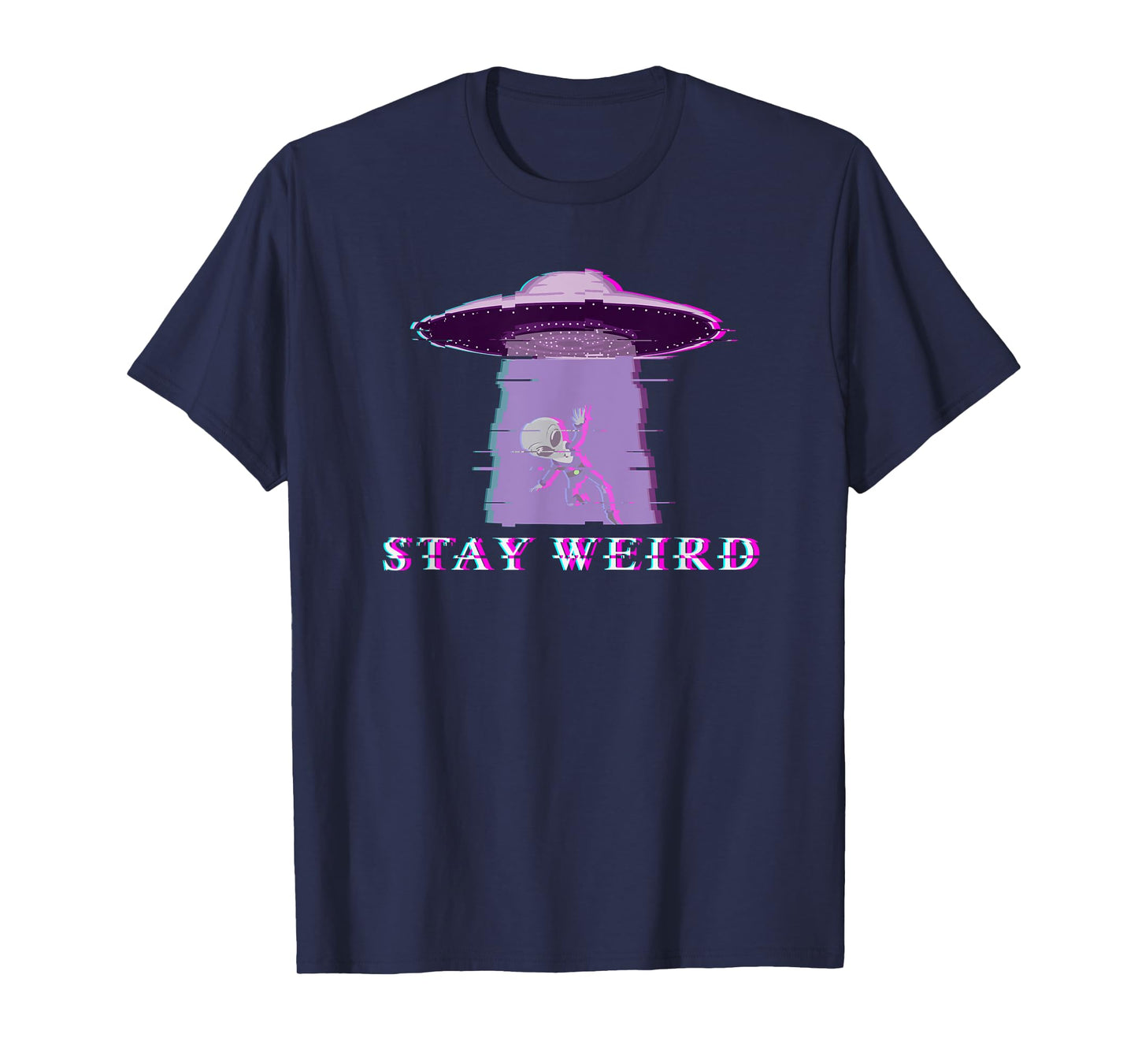 Alien Stay Weird UFO Vaporwave T-Shirt