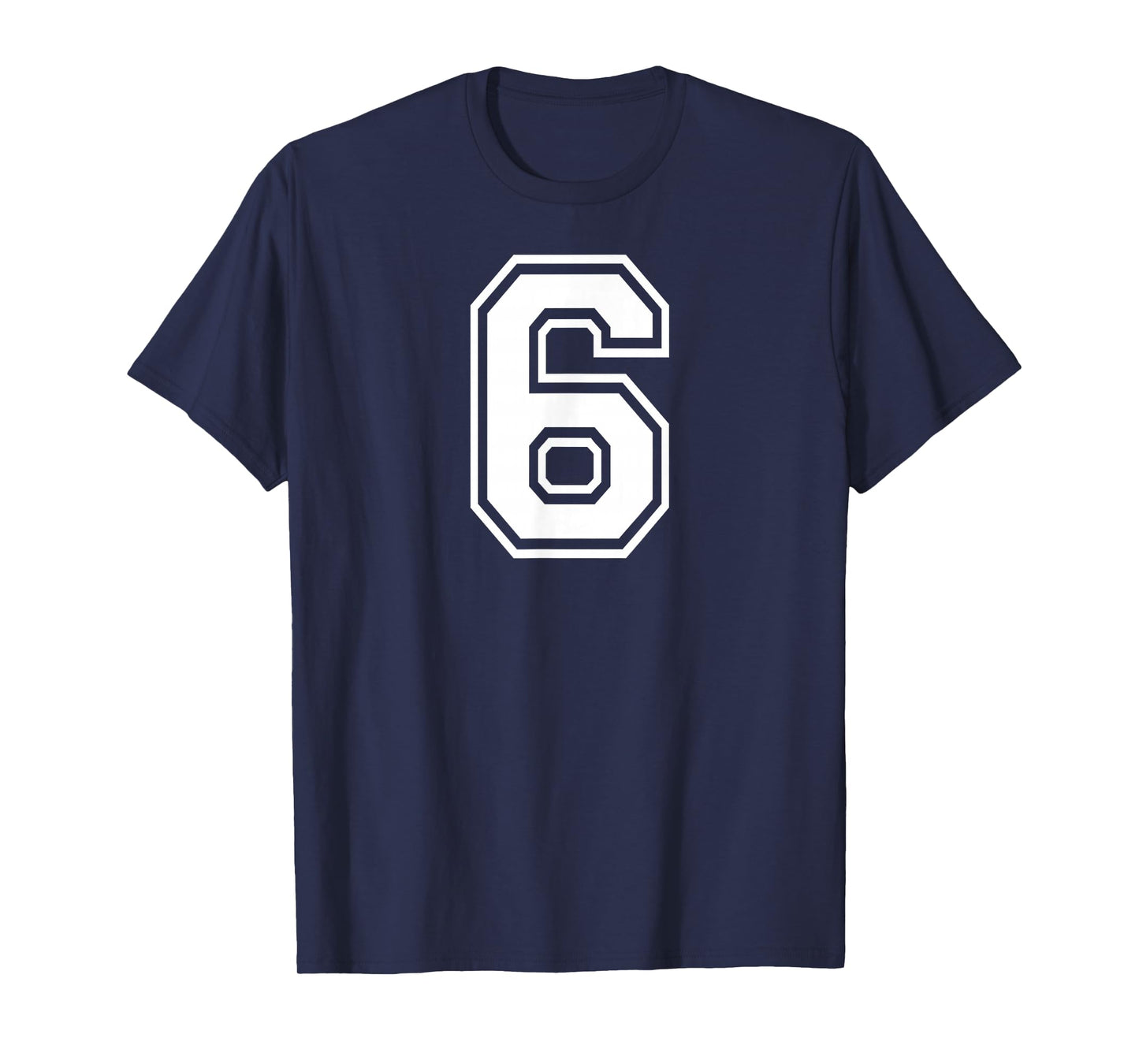 6 Number Six Team Sports Graphic Design Matching Varsity T-Shirt