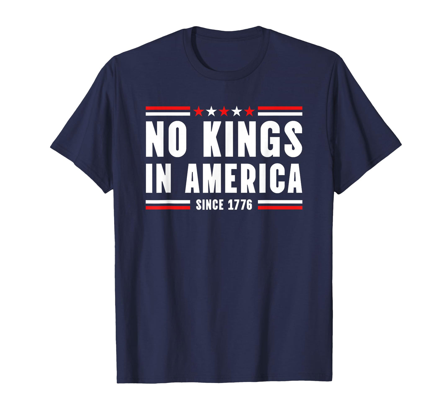 Patriotic Pro-Democracy Politics Protest No Kings In America T-Shirt
