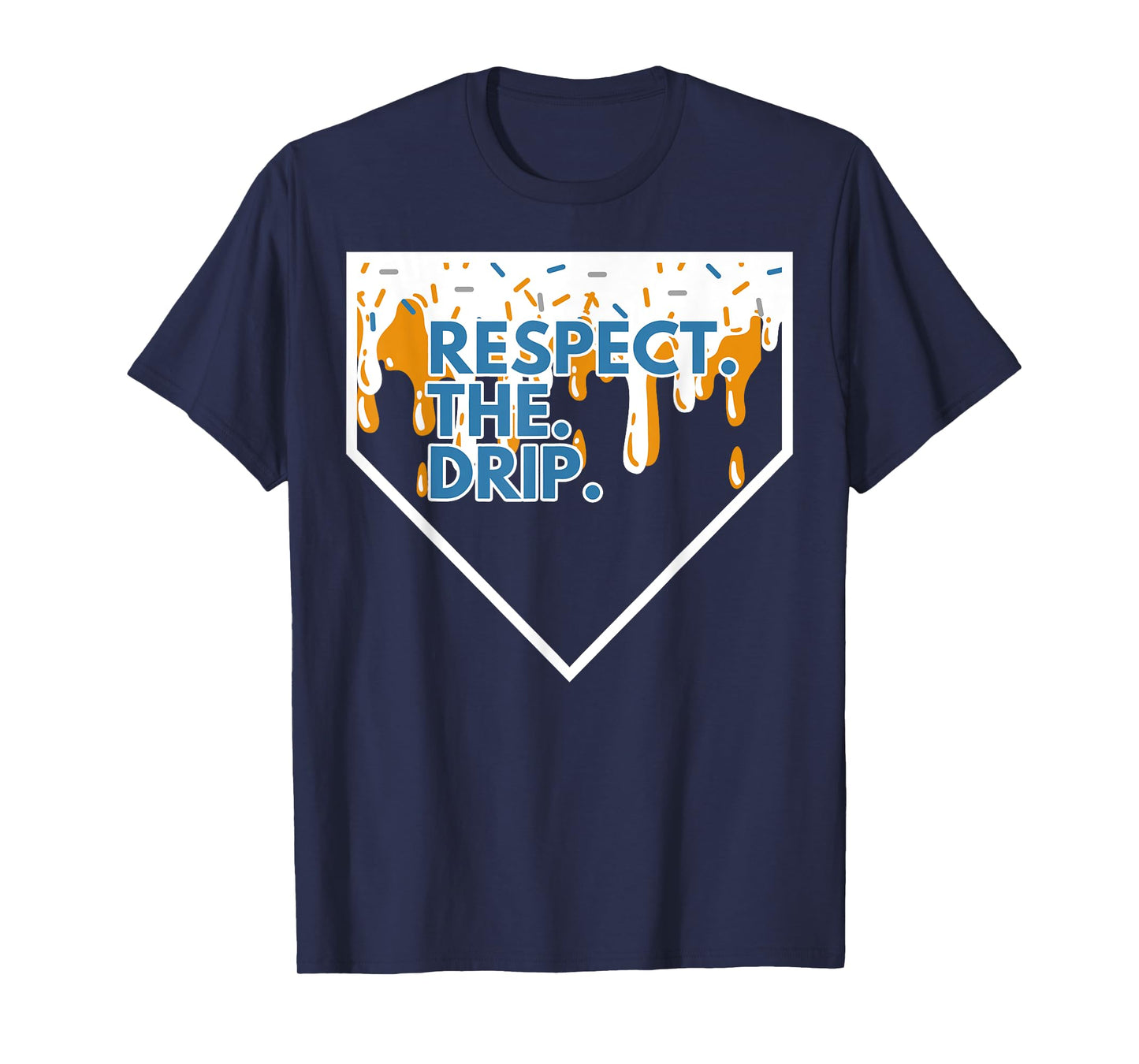 Baseball Home Plate Drip for Boys Ice Cream Spinkle T-Shirt