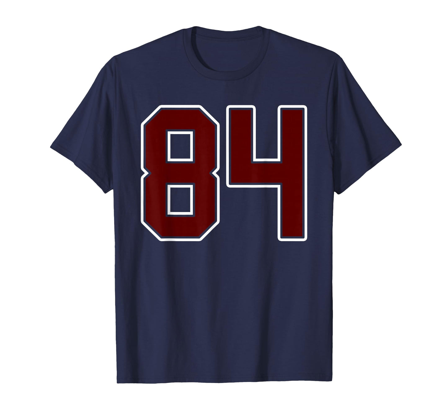 Maroon and White Number 84 Jersey Player Uniform #84 Fan T-Shirt