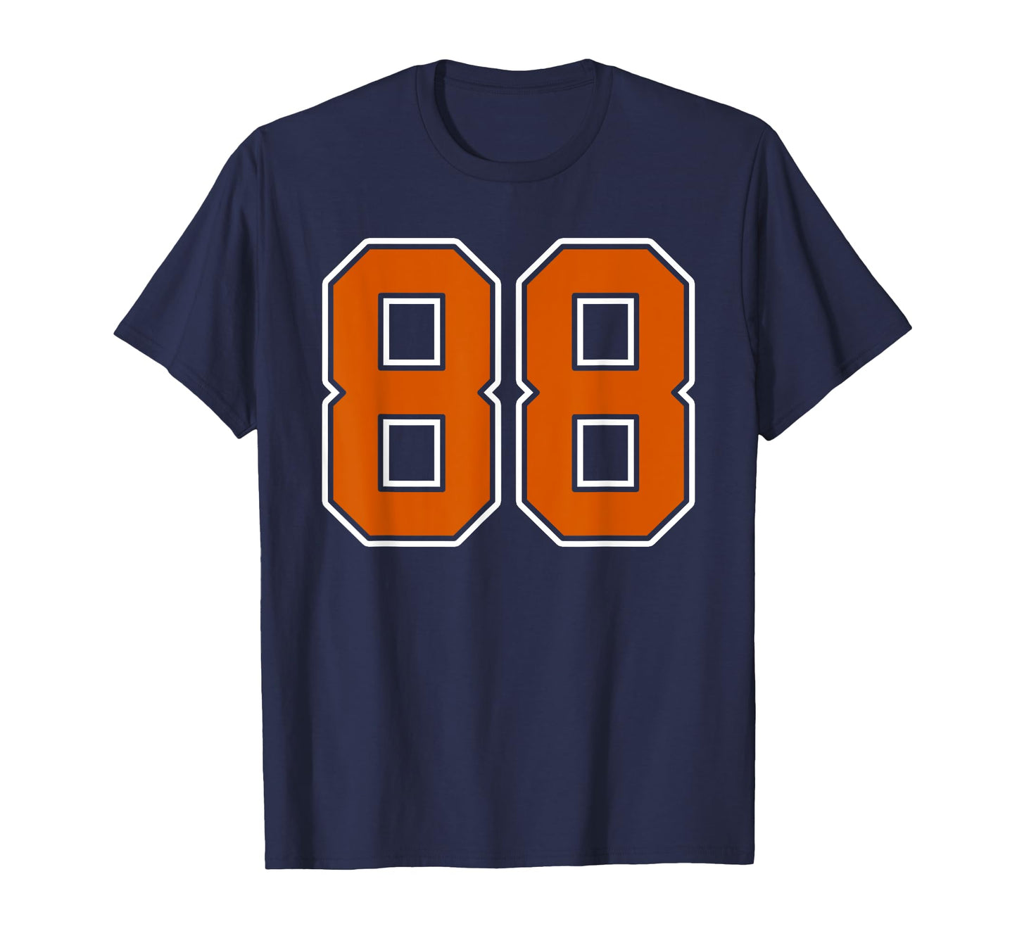 Burnt Orange White Number 88 Jersey Player Uniform #88 T-Shirt