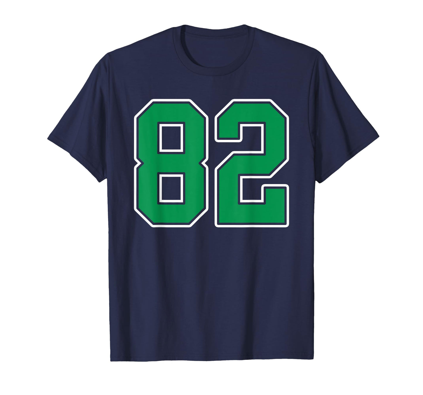 Kelly Green White Number 82 Jersey Player Uniform #82 T-Shirt