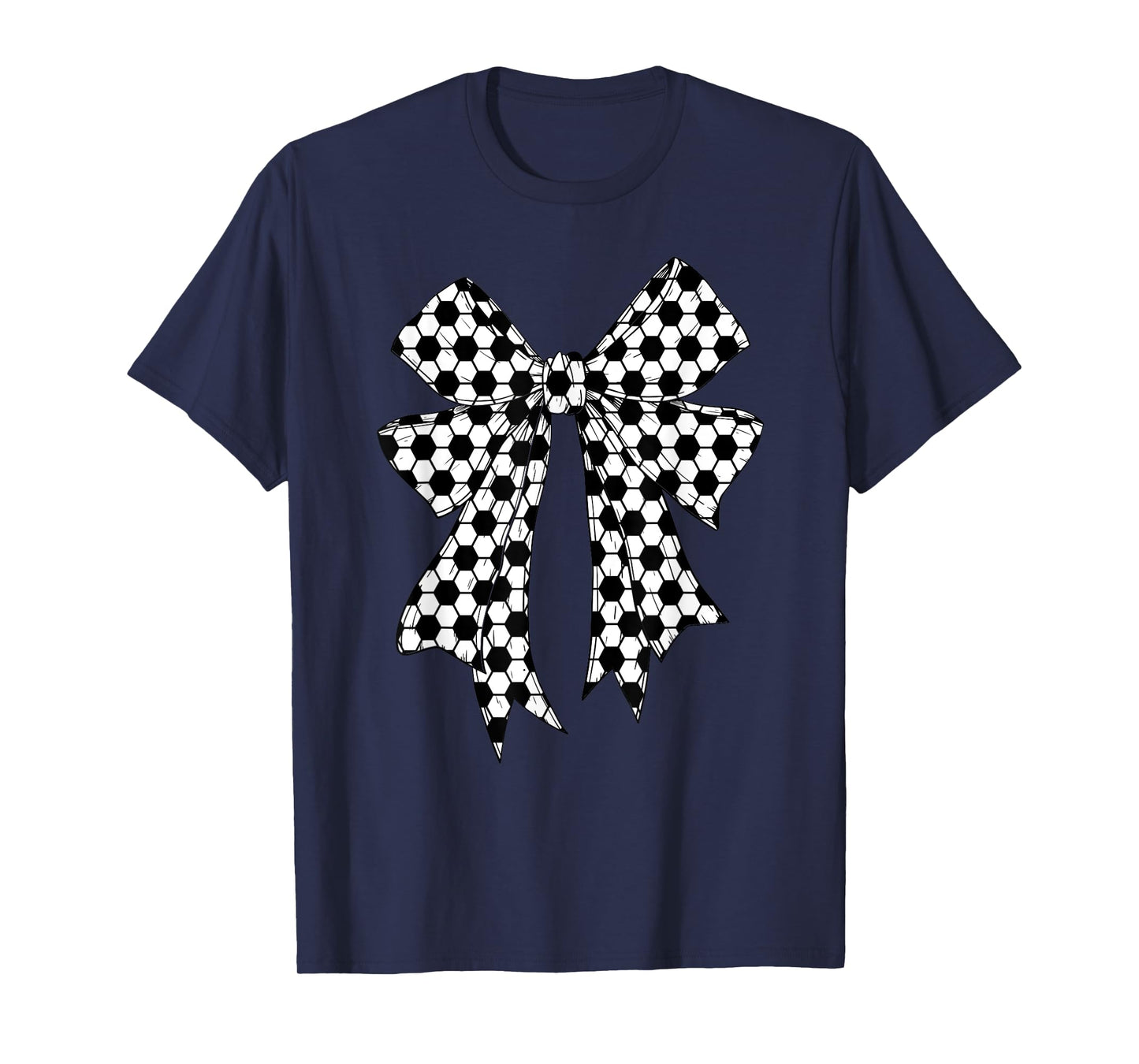 Cute Soccer Ball Coquette Bow For Women Girl Soccer Mom Mama T-Shirt