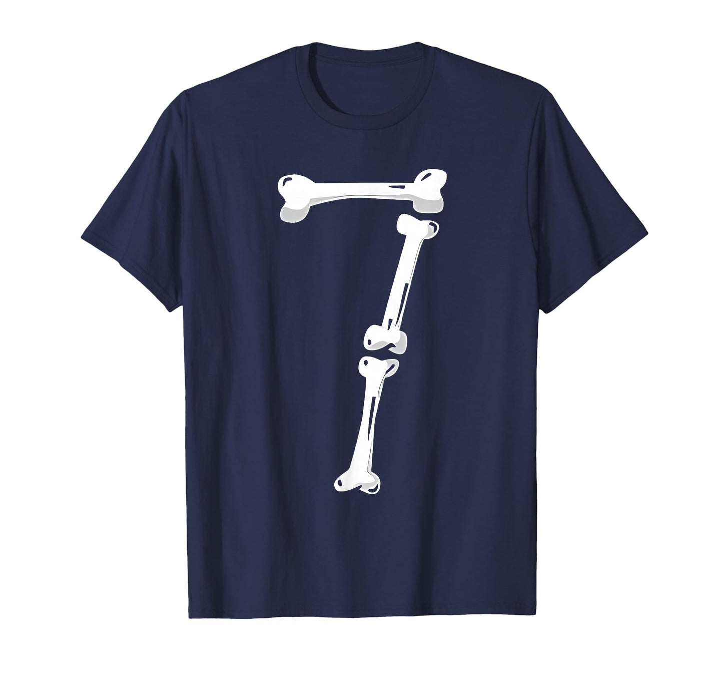 Skeleton Bone Number 7 Creepy Number 67 Six Seven Funny Meme T-Shirt