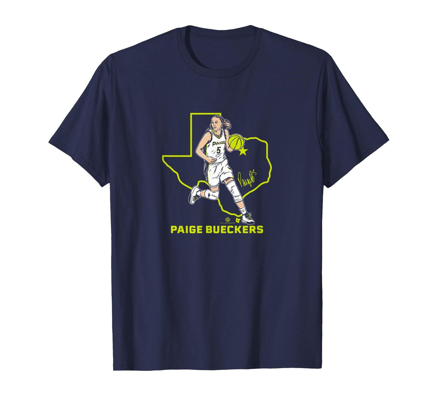 Paige Bueckers State Star Pose: Dallas Basketball T-Shirt