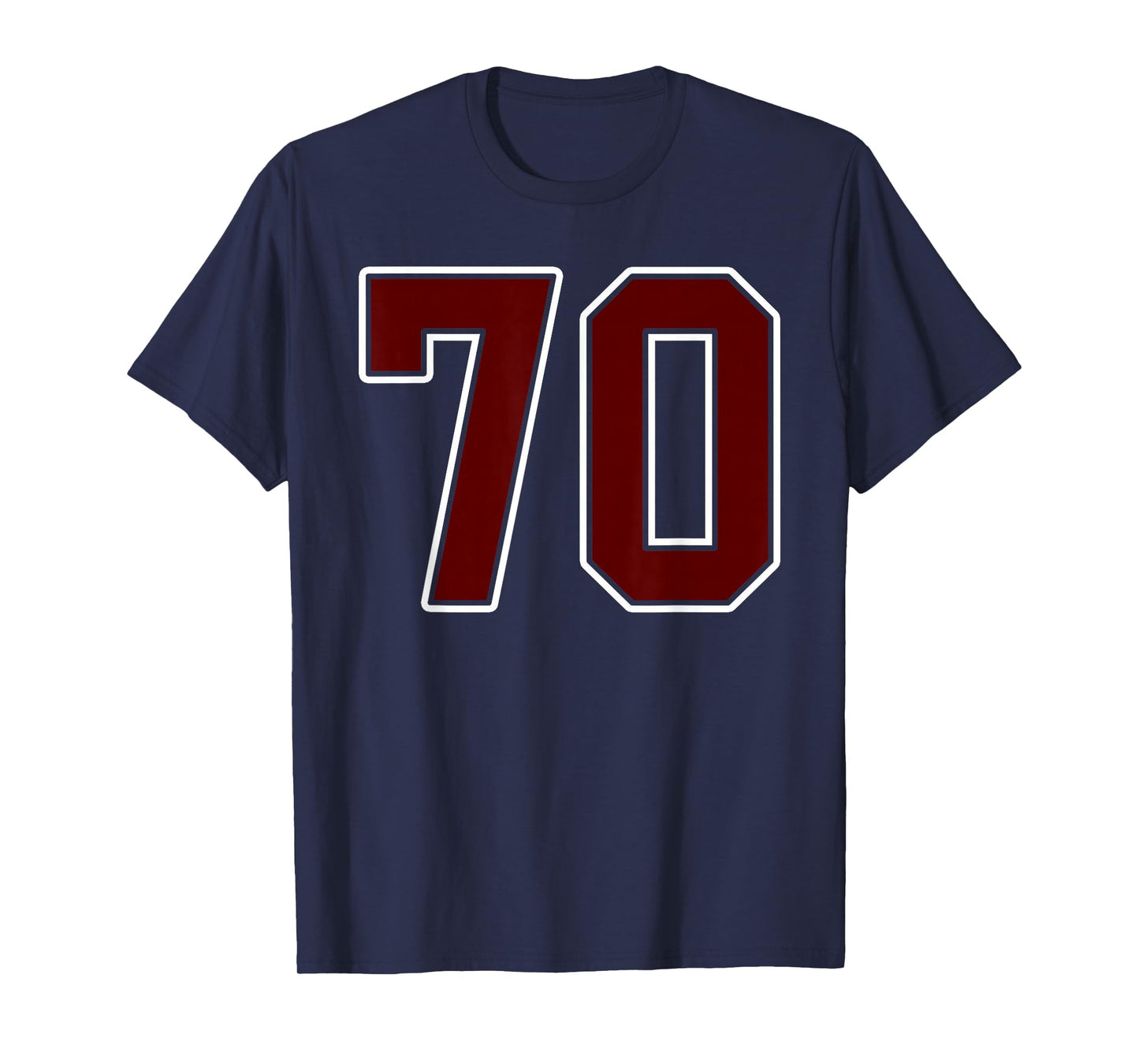 Maroon and White Number 70 Jersey Player Uniform #70 Fan T-Shirt