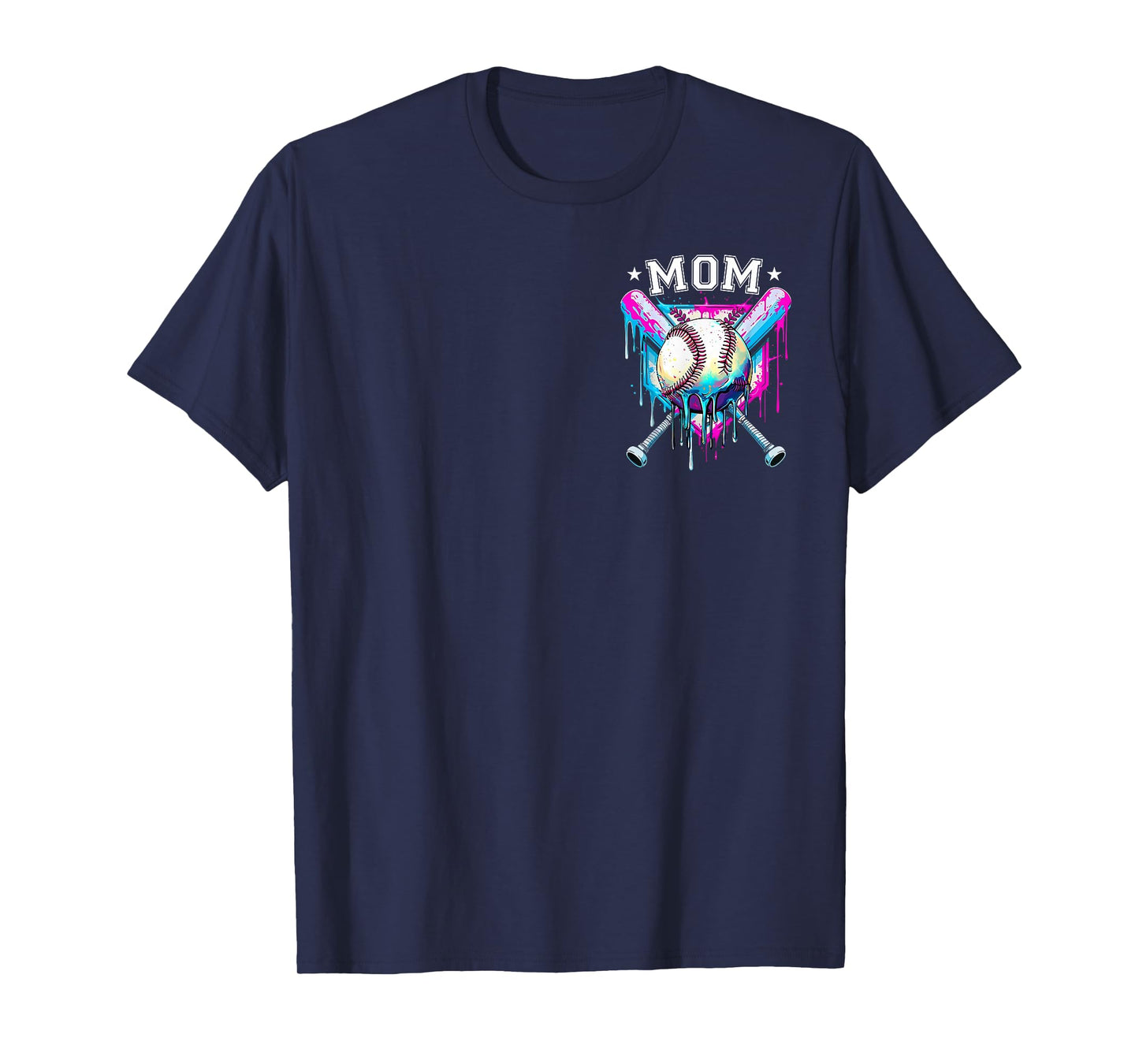 Baseball Ice Cream Drip Mom of The Birthday Boy Family T-Shirt
