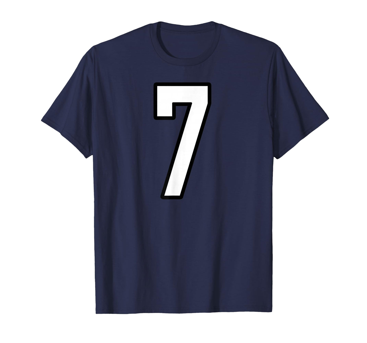 White and Black Sports Number 7 Jersey Uniform Player T-Shirt