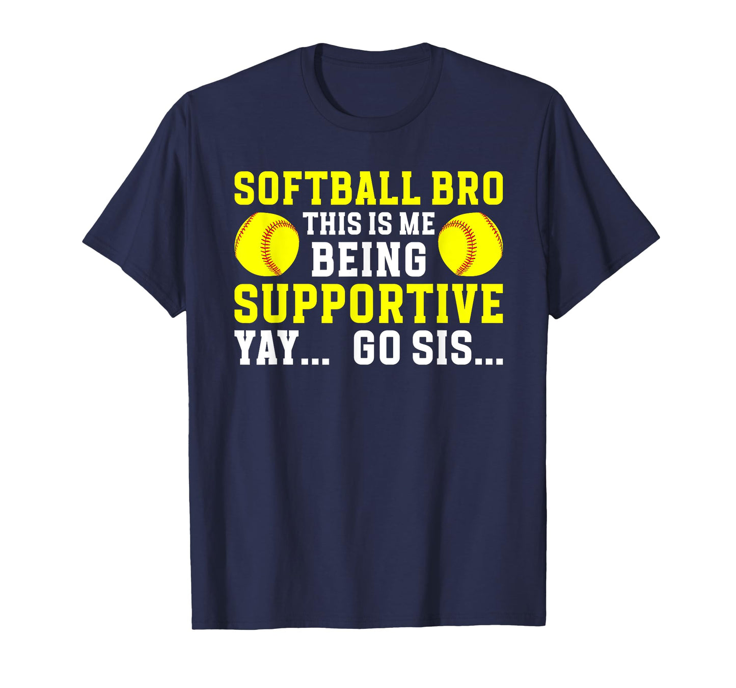 Softball Bro Of A Softball Player Funny Softball Brother T-Shirt
