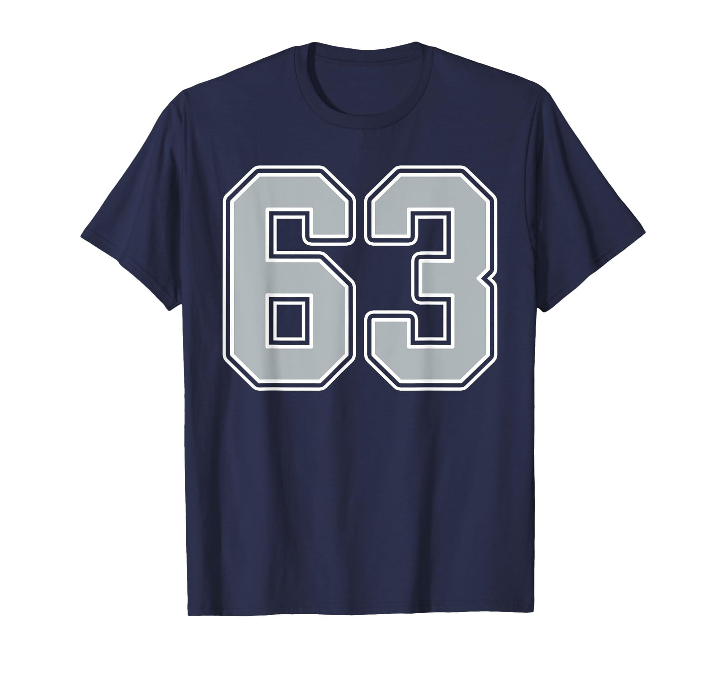 Silver Black White Number 63 Jersey Player Uniform #63 T-Shirt
