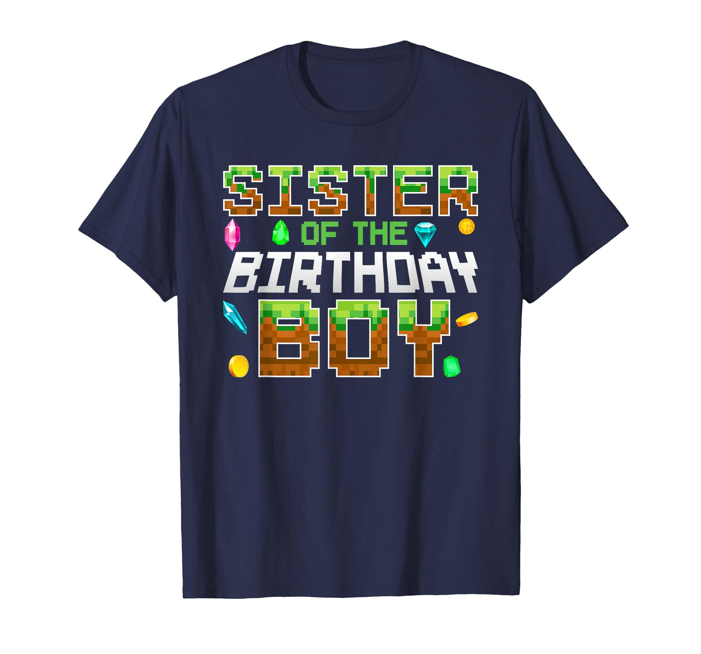 Sister Of The Birthday Boy Game Pixel Number Birthday Party T-Shirt