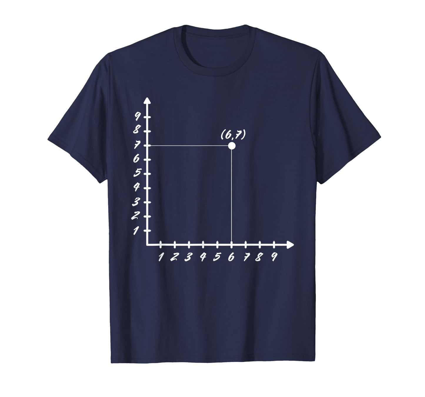 Six Seven 6 7 Coordinate Grid Plot Graph Plane Meme Design T-Shirt