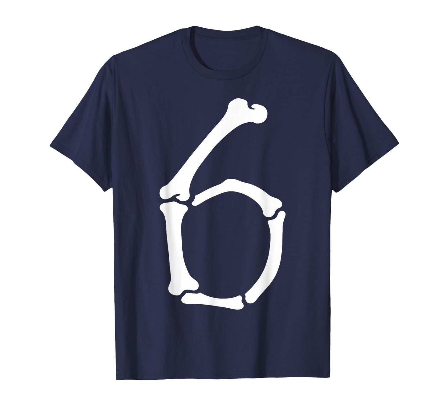 6 Number Six Bones Graphic Funny School Halloween Matching T-Shirt