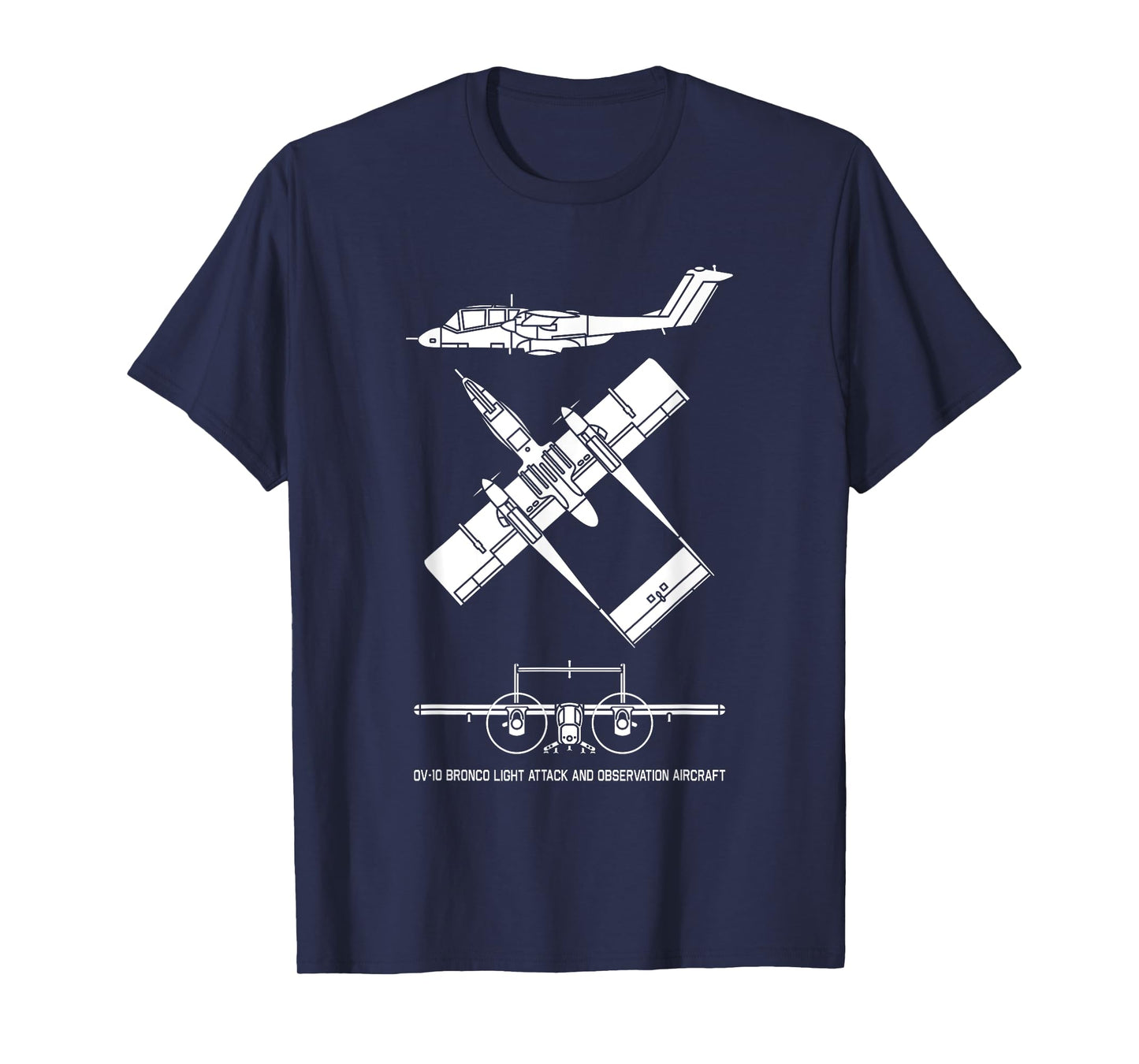 OV-10 Bronco American Plane Cutout Silhouette T-Shirt