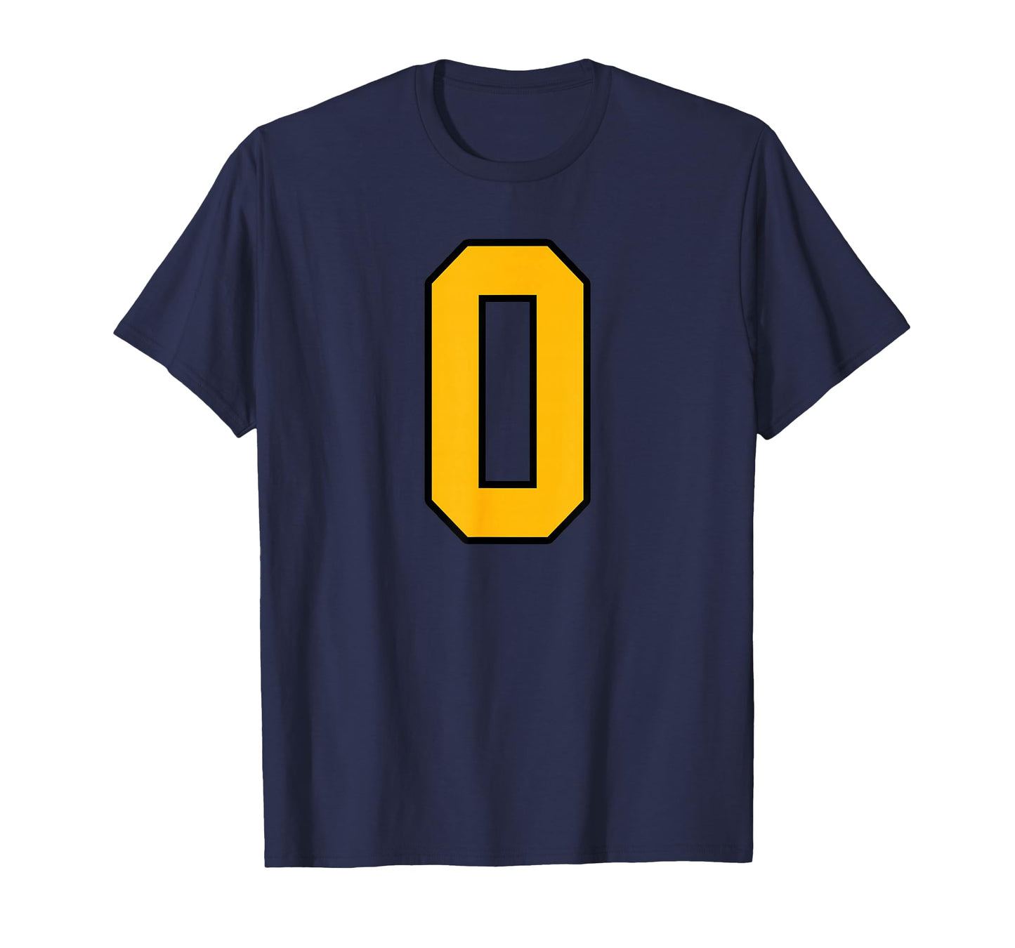 Gold and Black Sports Number 0 Jersey Uniform Player T-Shirt